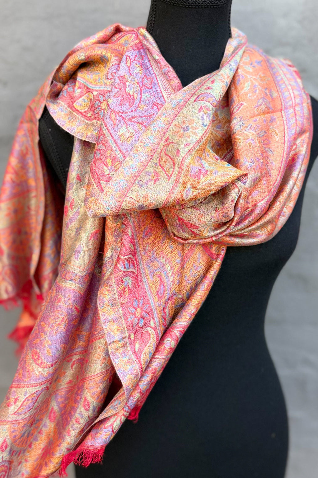Cashmere & Bamboo Scarf In Cherry Tomato