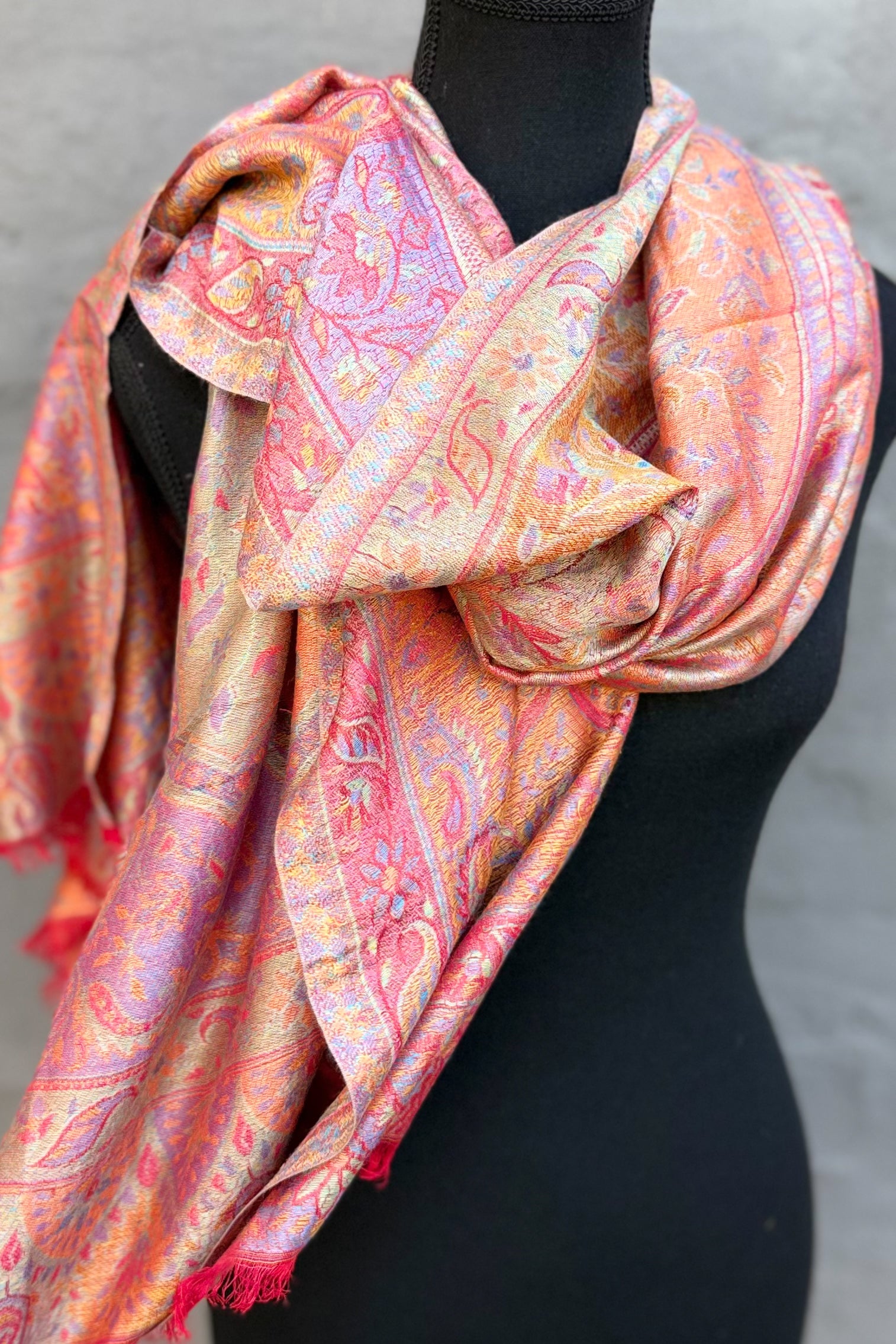 Cashmere & Bamboo Scarf In Cherry Tomato