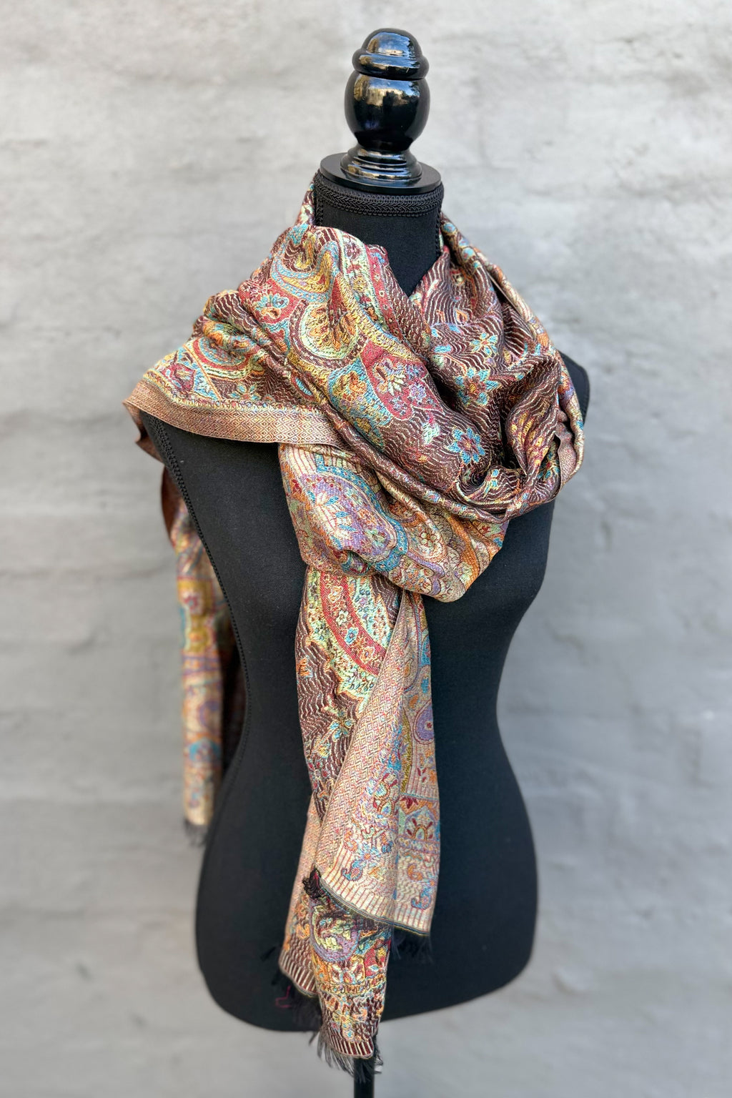 Cashmere & Bamboo Scarf In Golden Slate