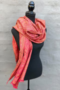 Cashmere & Bamboo Scarf In Burnt Scarlet