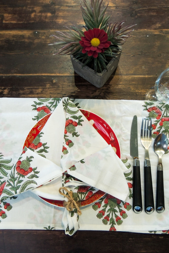 Red and Green bouquet Bandana