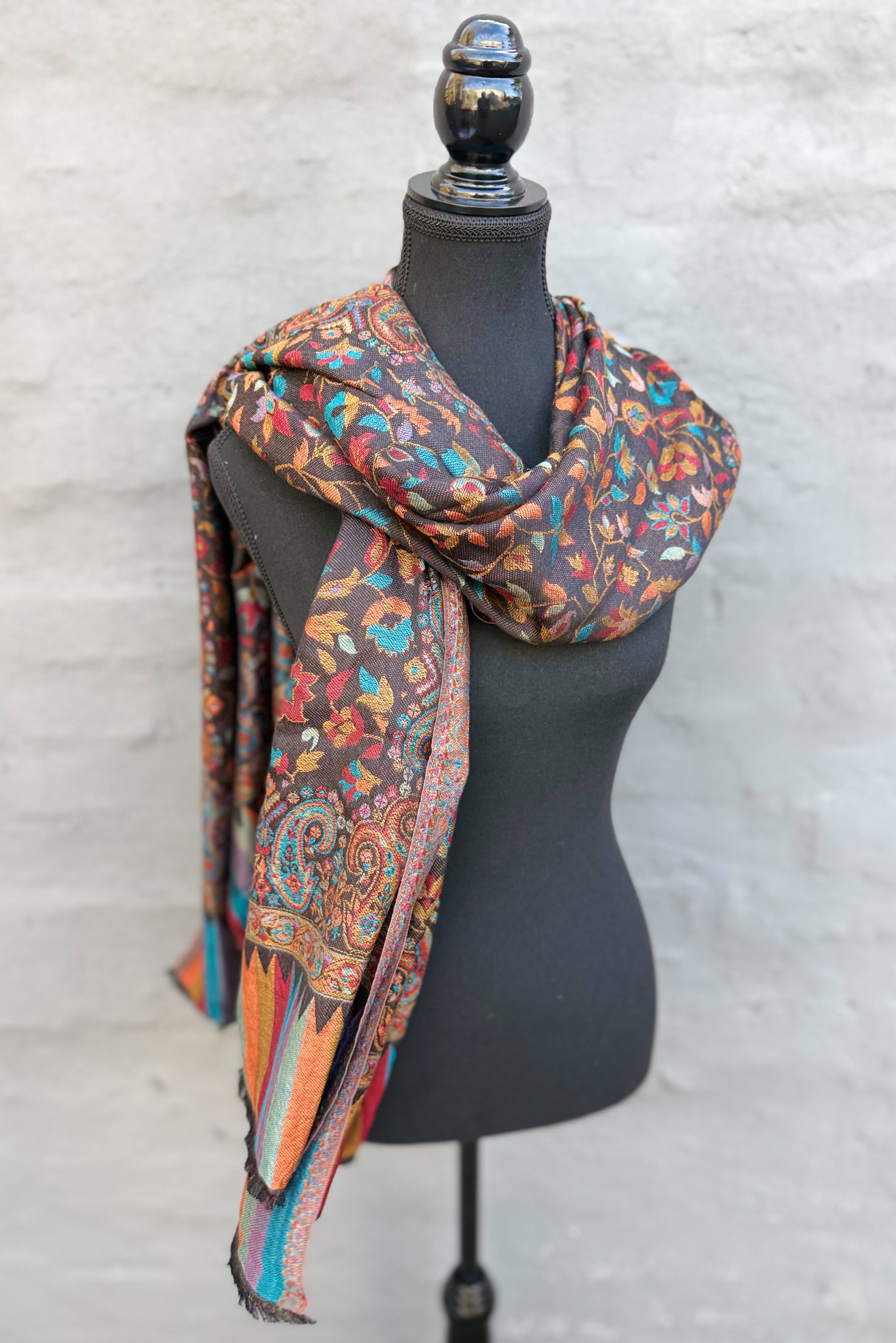 Cashmere & Bamboo Scarf In Coffee Bean