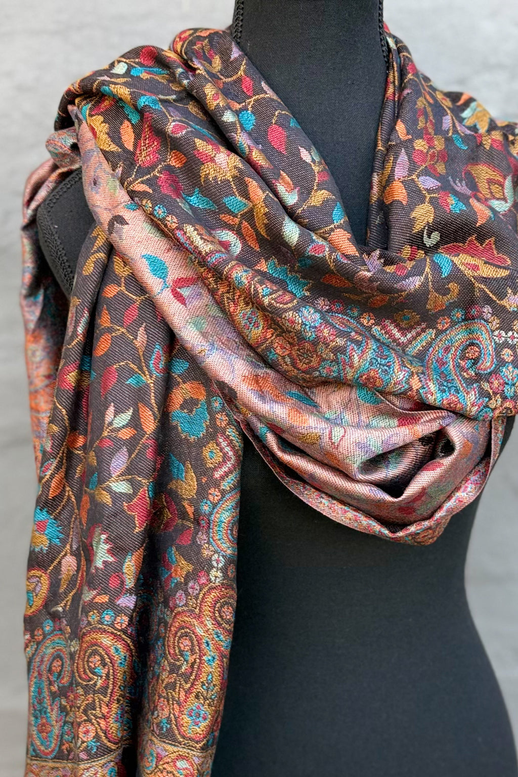Cashmere & Bamboo Scarf In Coffee Bean