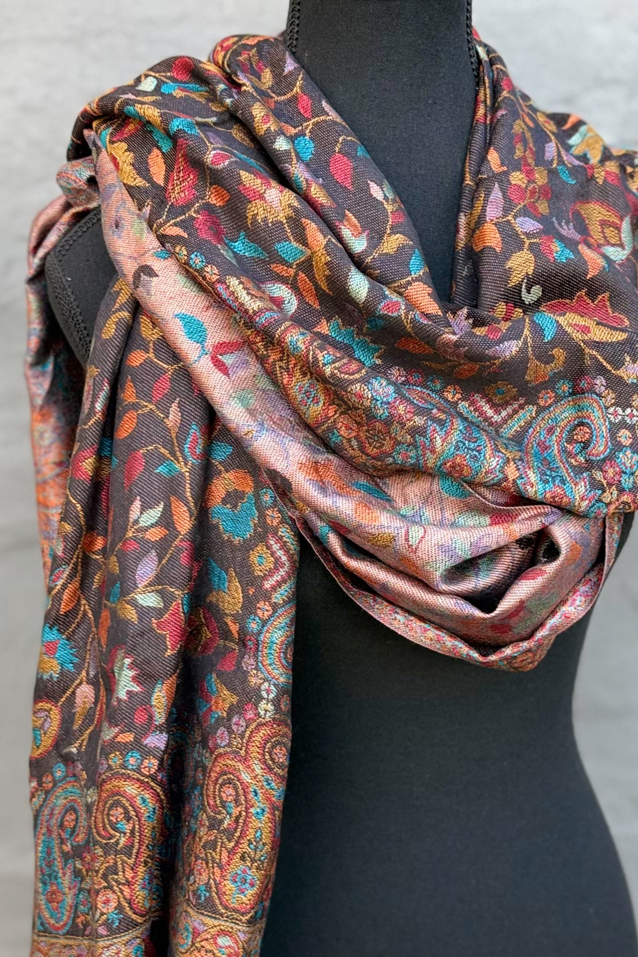 Cashmere & Bamboo Scarf In Coffee Bean