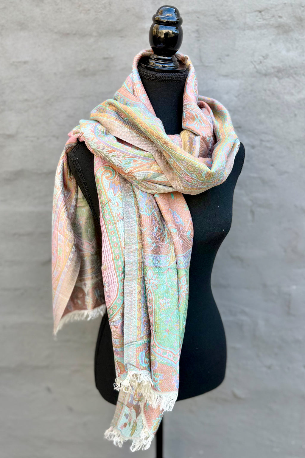 Cashmere & Bamboo Scarf In Misty Pastels