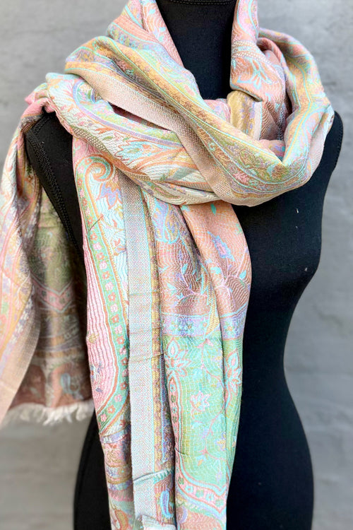 Cashmere & Bamboo Scarf In Misty Pastels