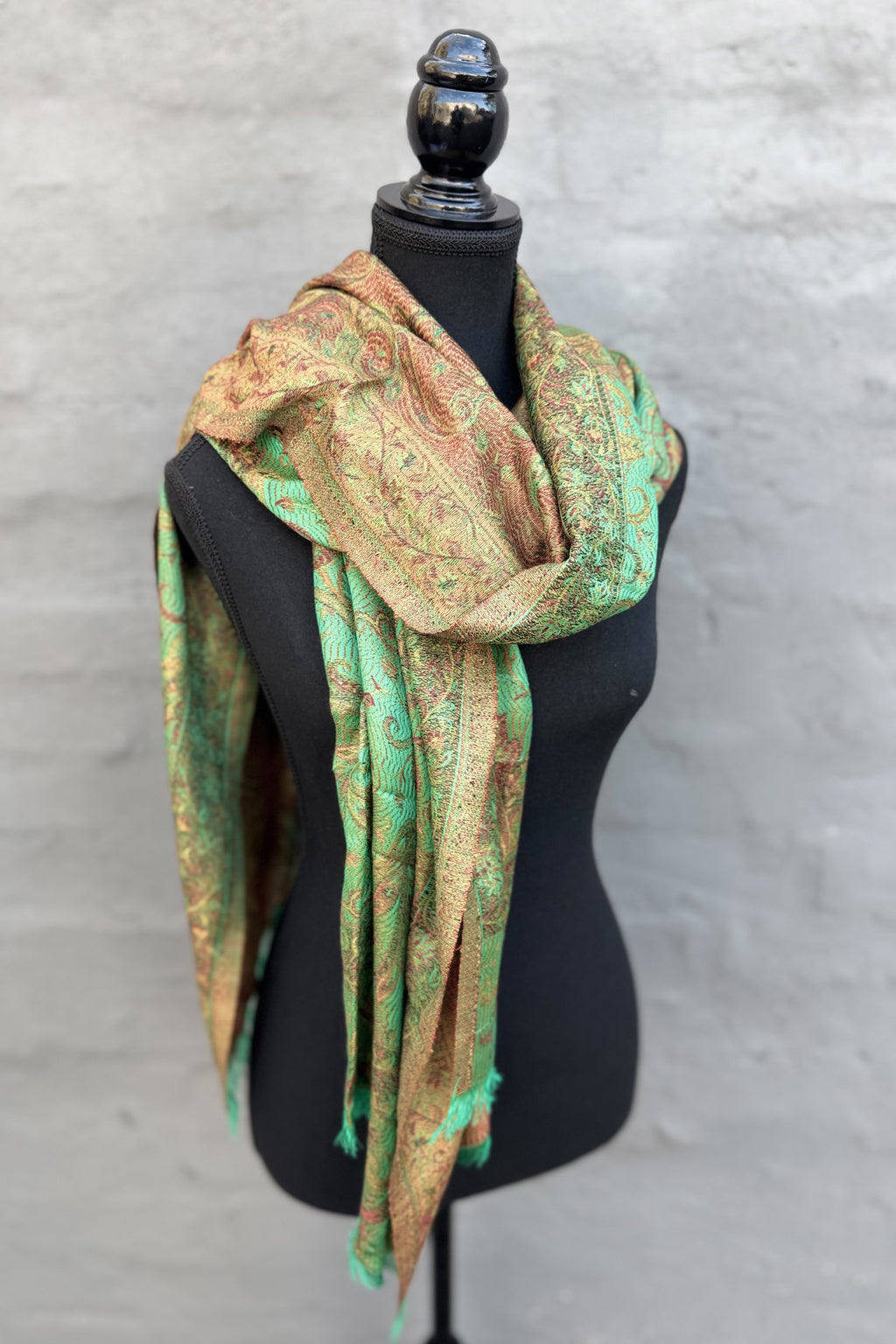 Cashmere & Bamboo Scarf In Amazon Green