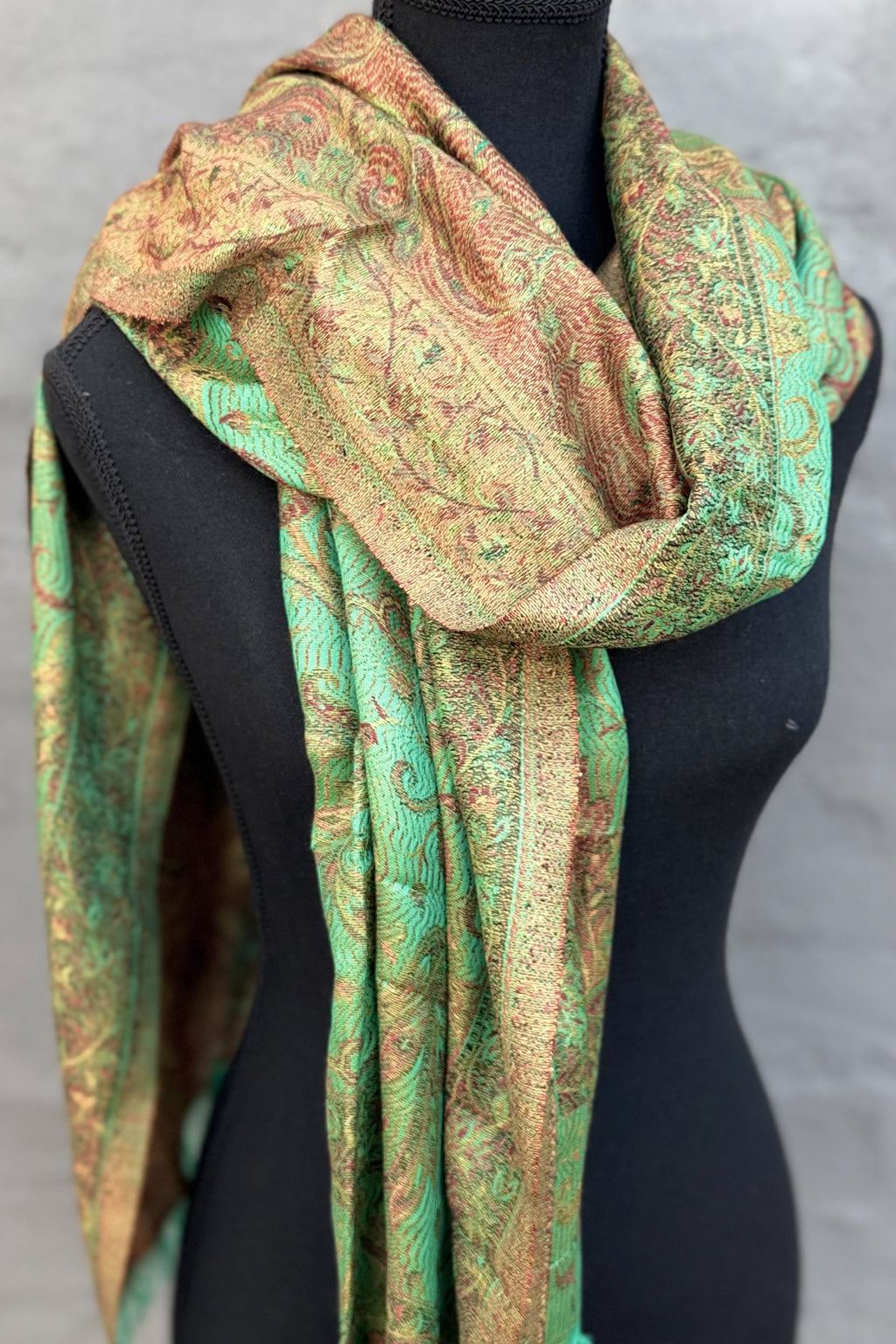 Cashmere & Bamboo Scarf In Amazon Green