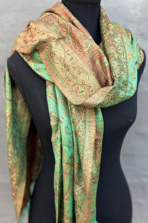 Cashmere & Bamboo Scarf In Amazon Green