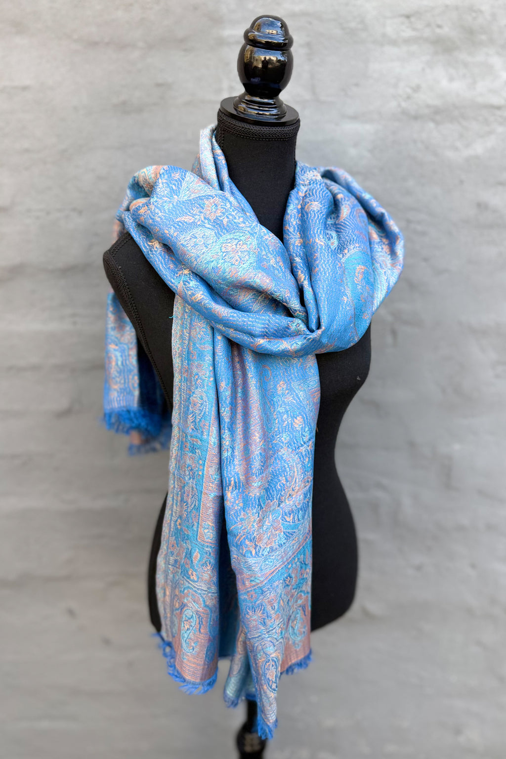 Cashmere & Bamboo Scarf In Cornflower