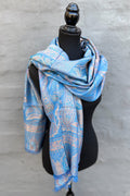 Cashmere & Bamboo Scarf In Blue Jasper
