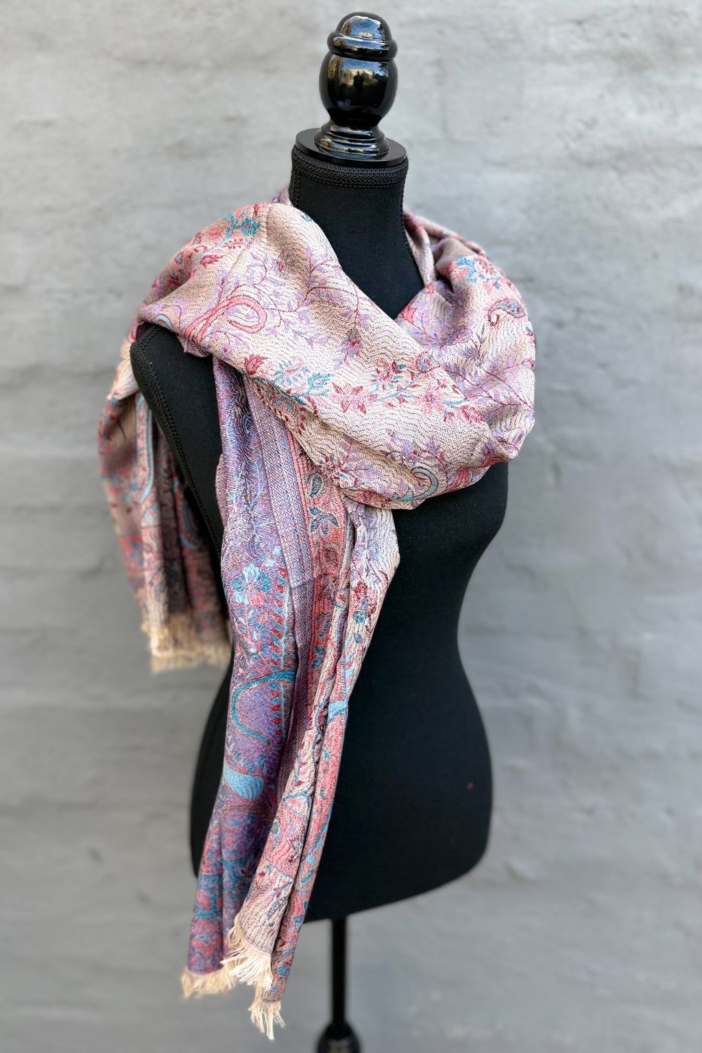 Cashmere & Bamboo Scarf In Rose Wine