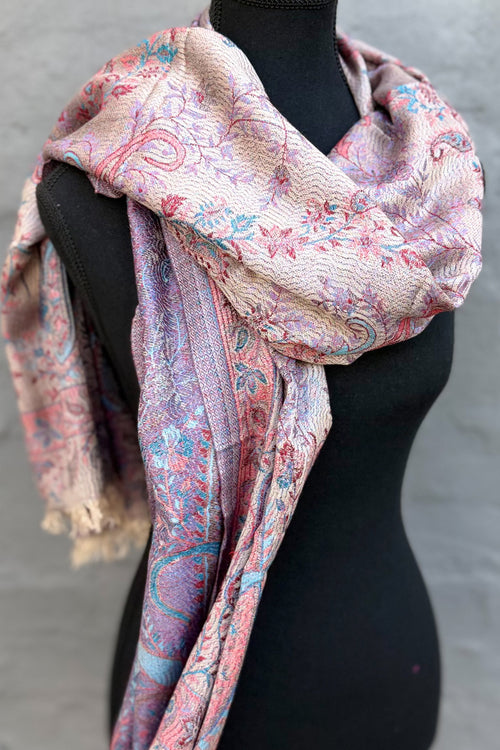 Cashmere & Bamboo Scarf In Rose Wine