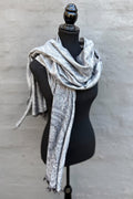 Cashmere & Bamboo Scarf In Silver Filigree
