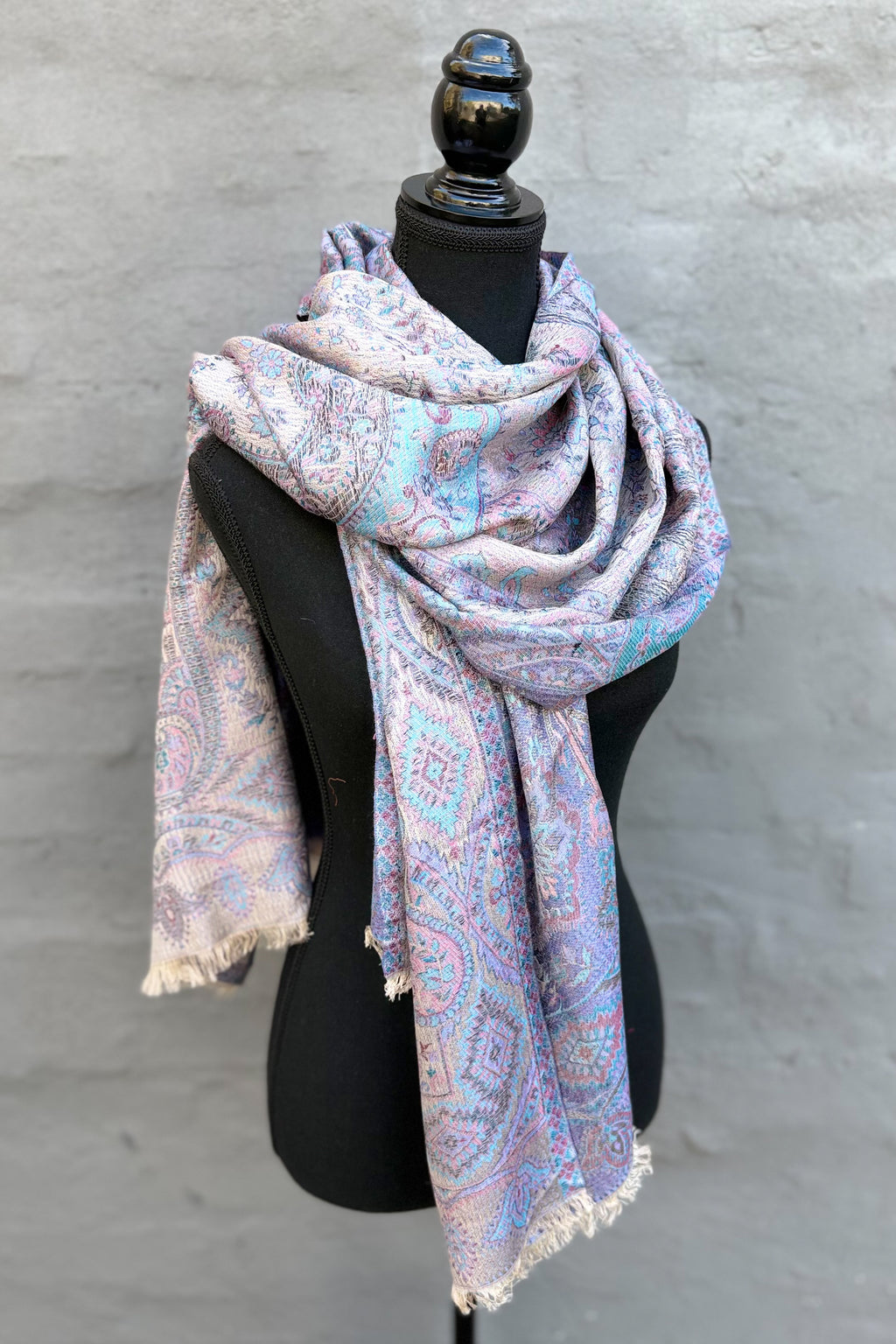 Cashmere & Bamboo Scarf In Lavender Frost