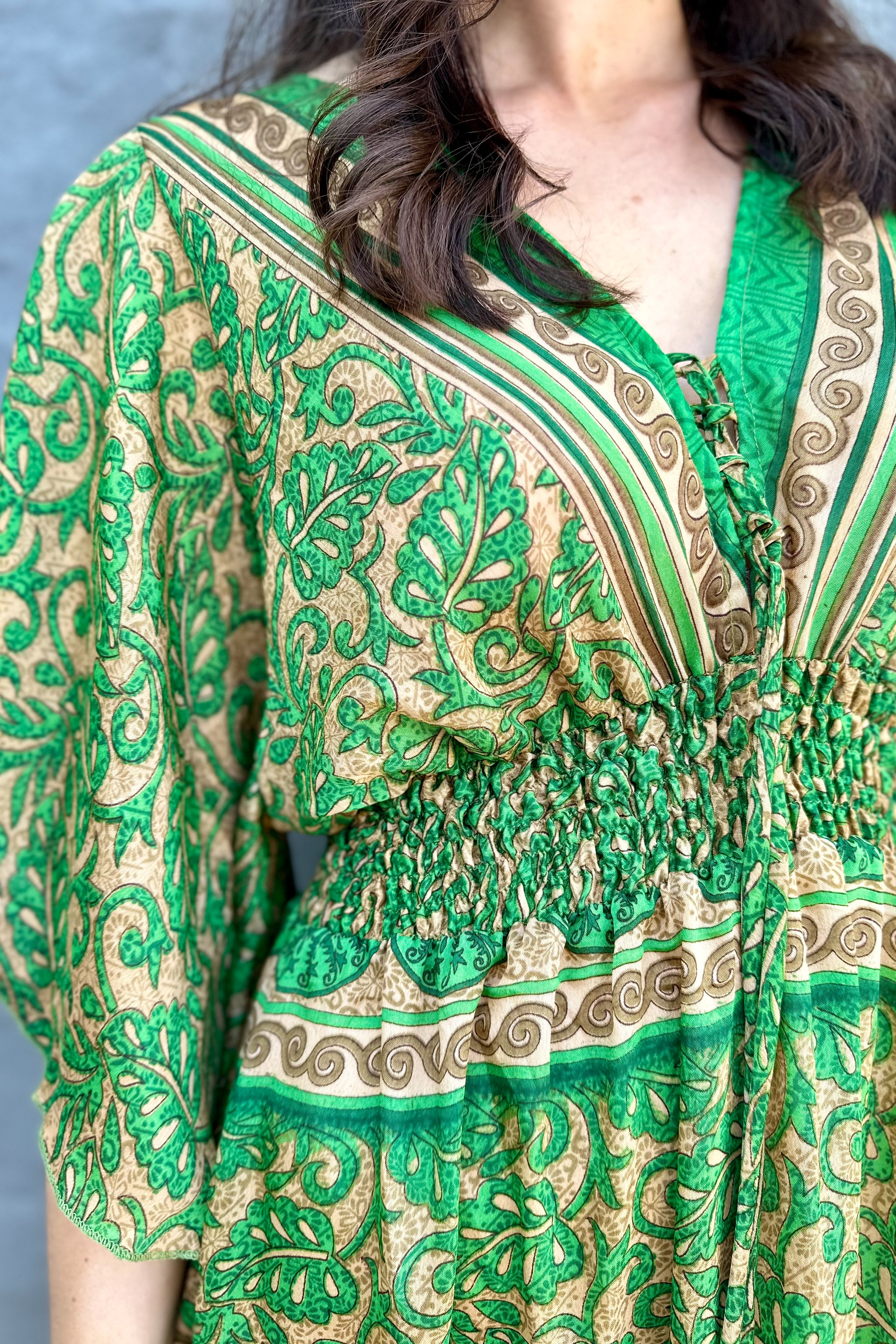 Aurora Dress In Apple Leaves