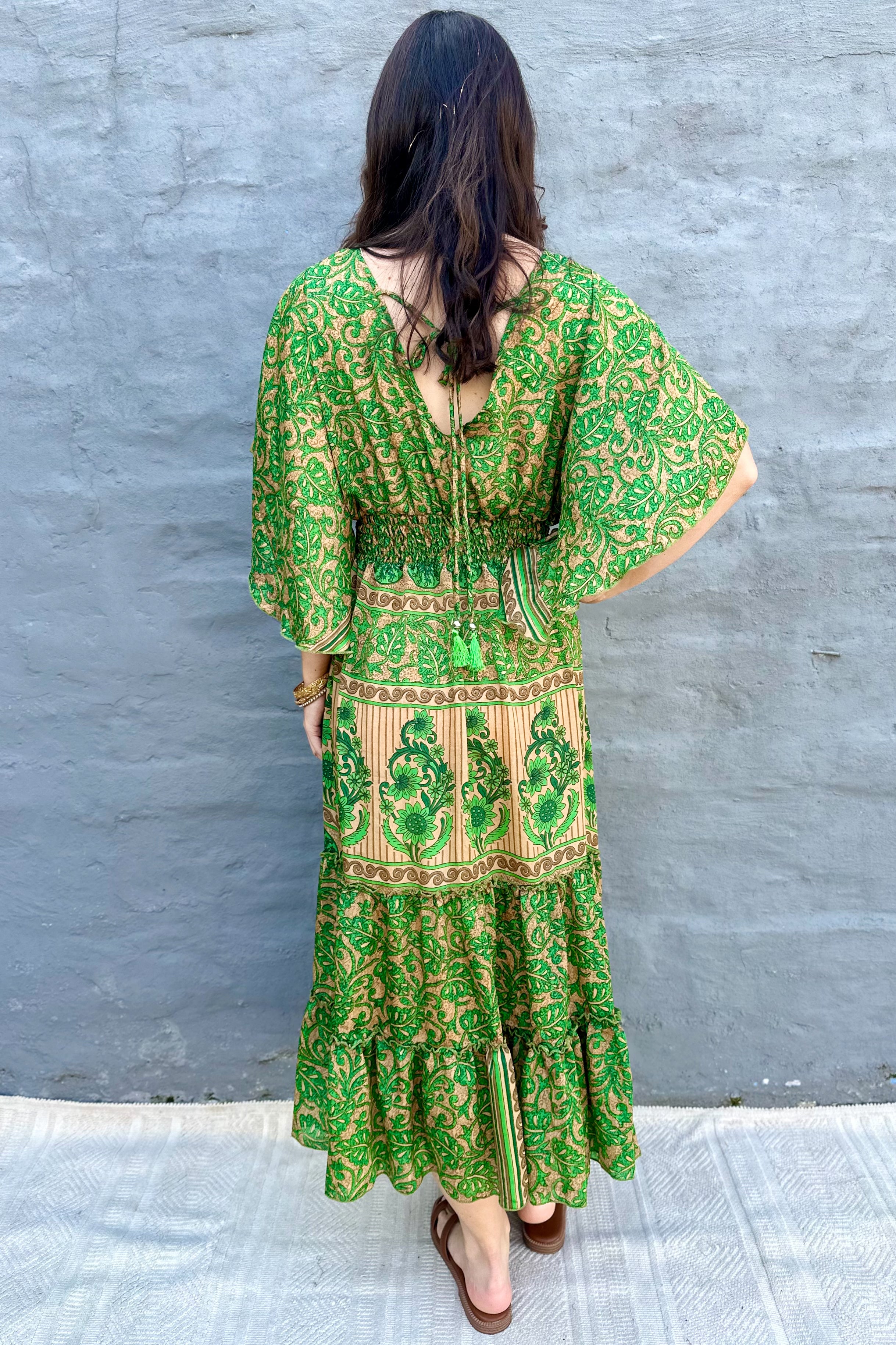 Aurora Dress In Apple Leaves