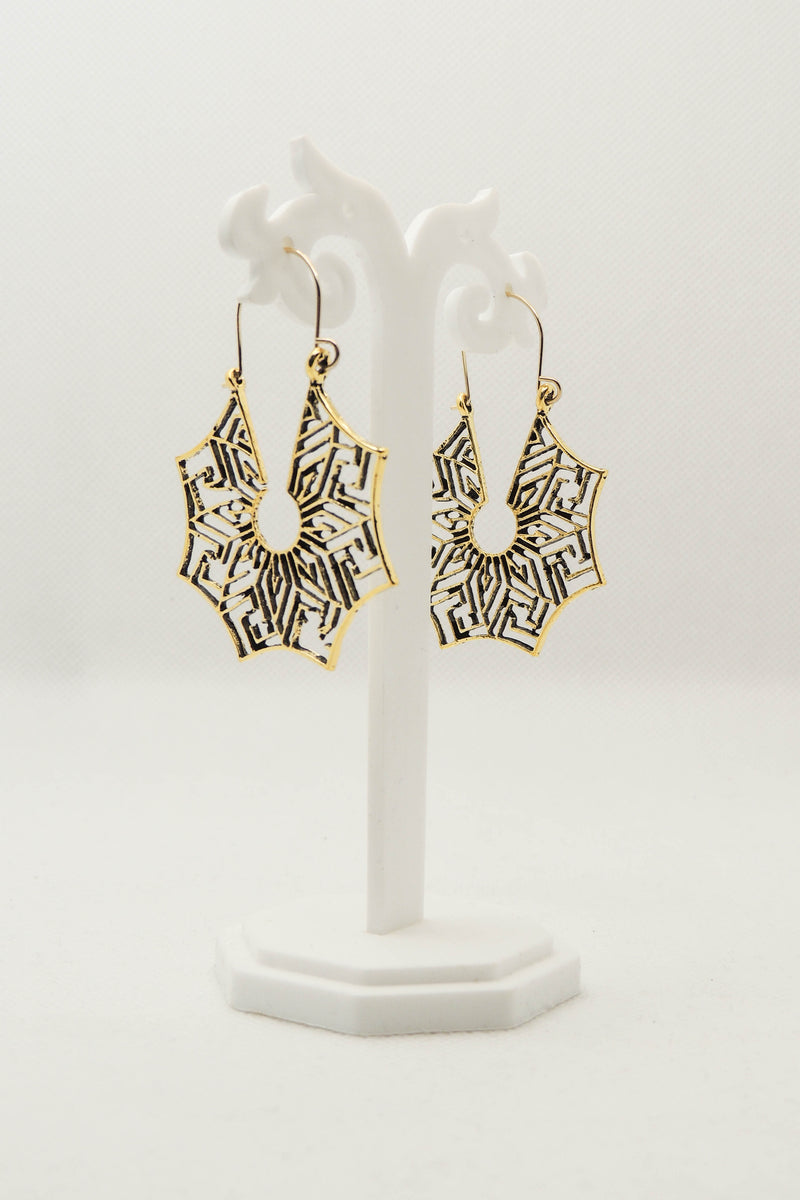 Golden Geometric Hoop Earrings