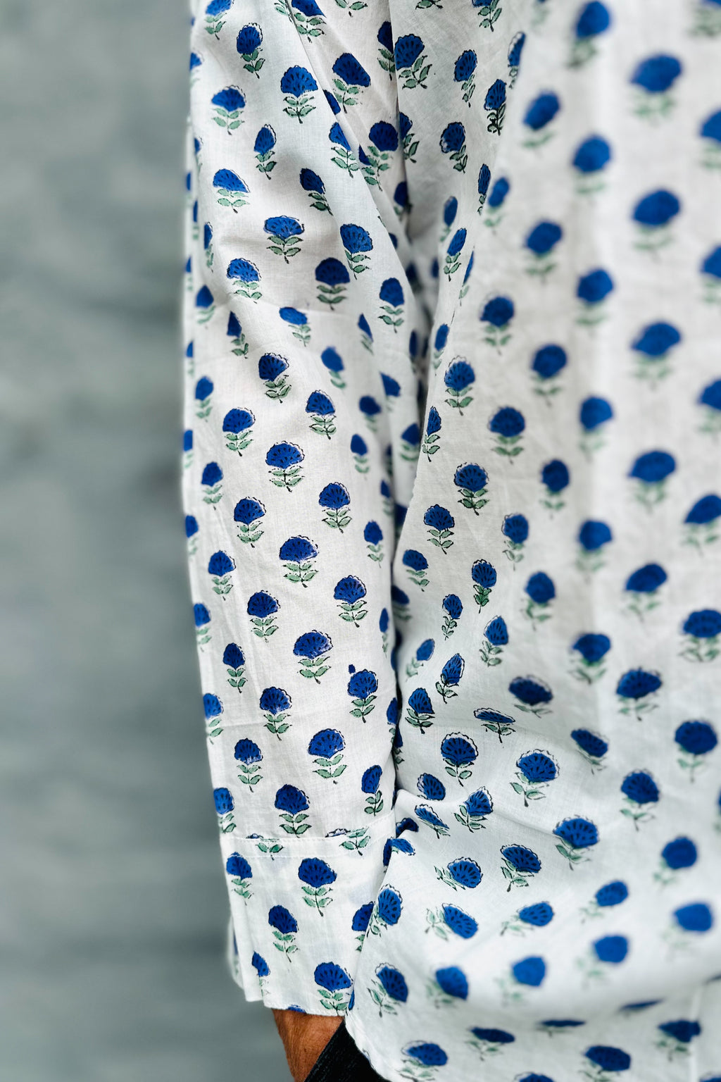 Men's Long Sleeve Shirt In Navy Dahlia