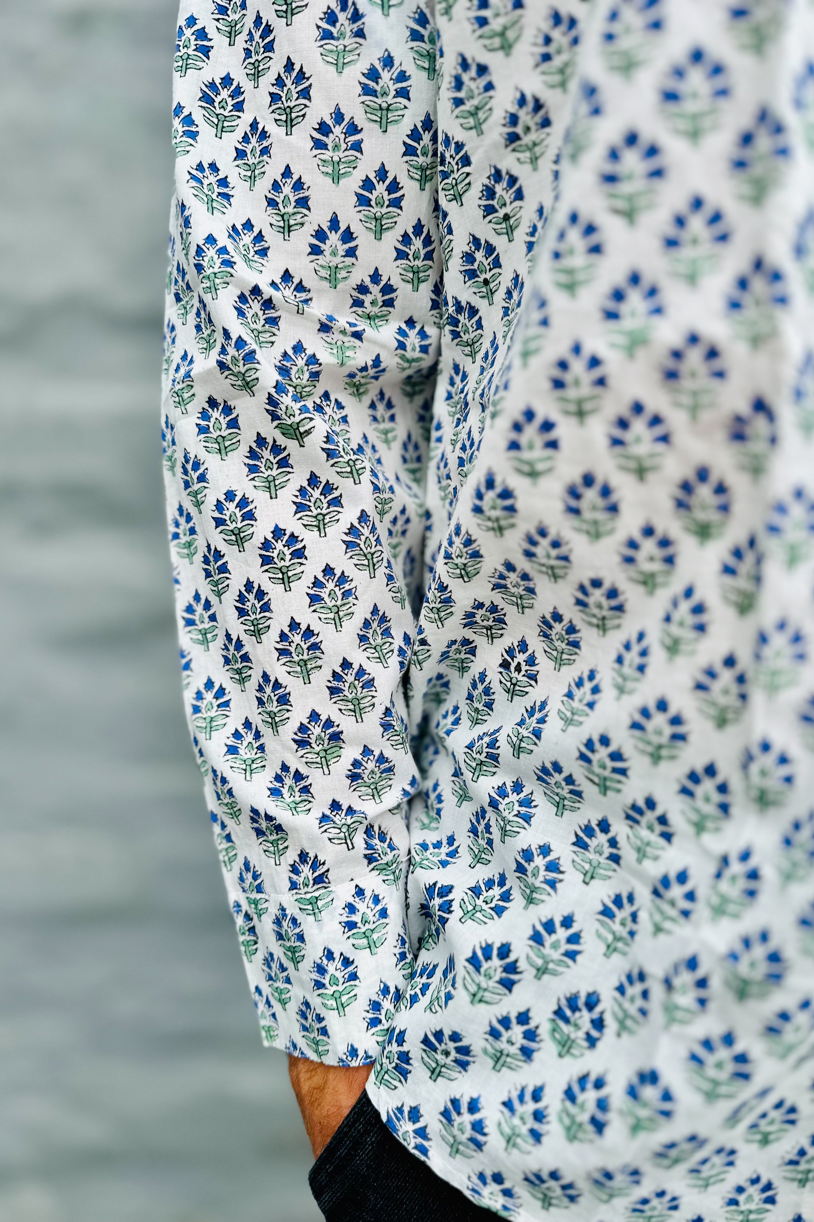 Men's Long Sleeve Shirt In Blue Lily