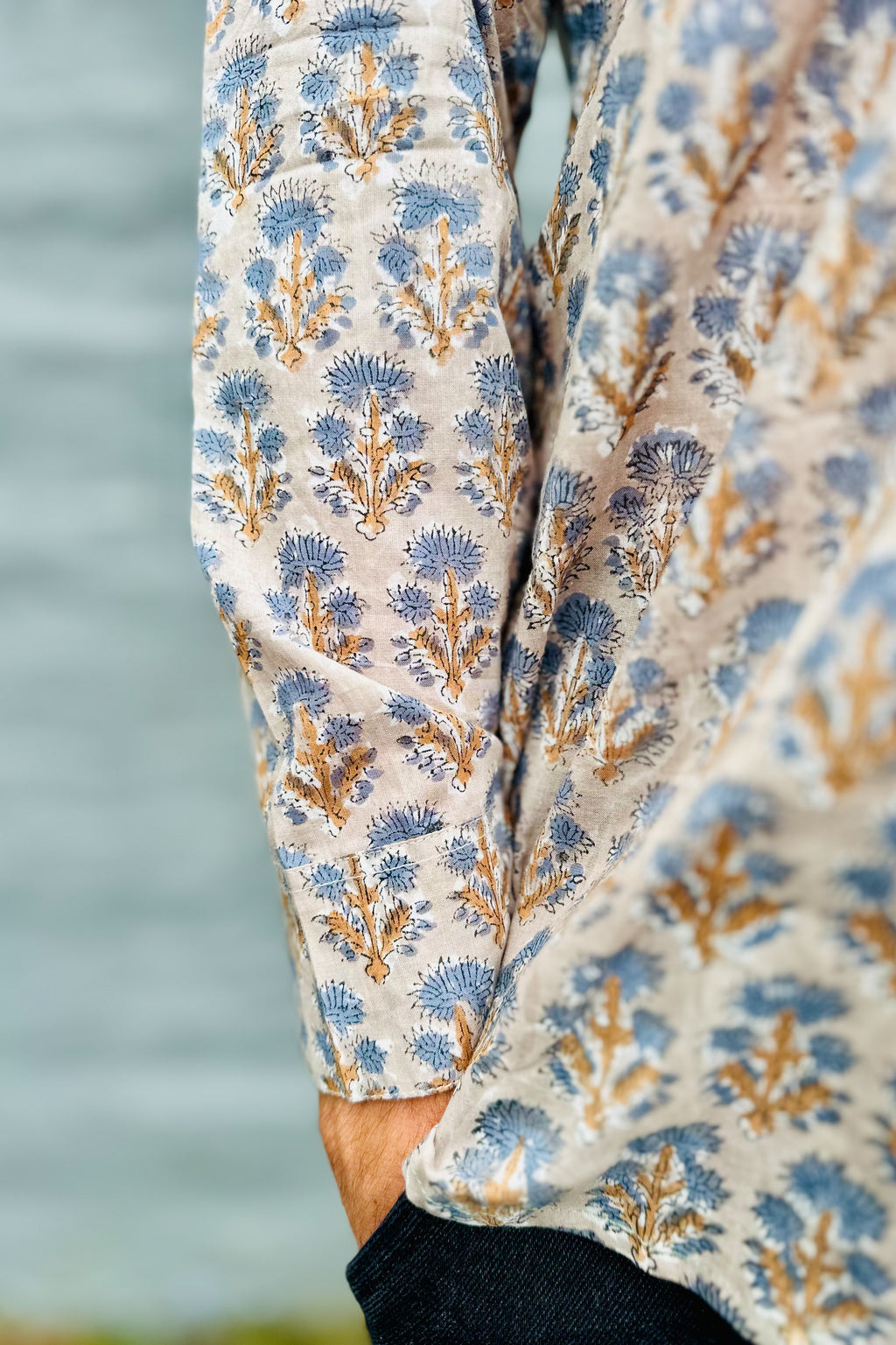 Men's Long Sleeve Shirt In Grey Thistle