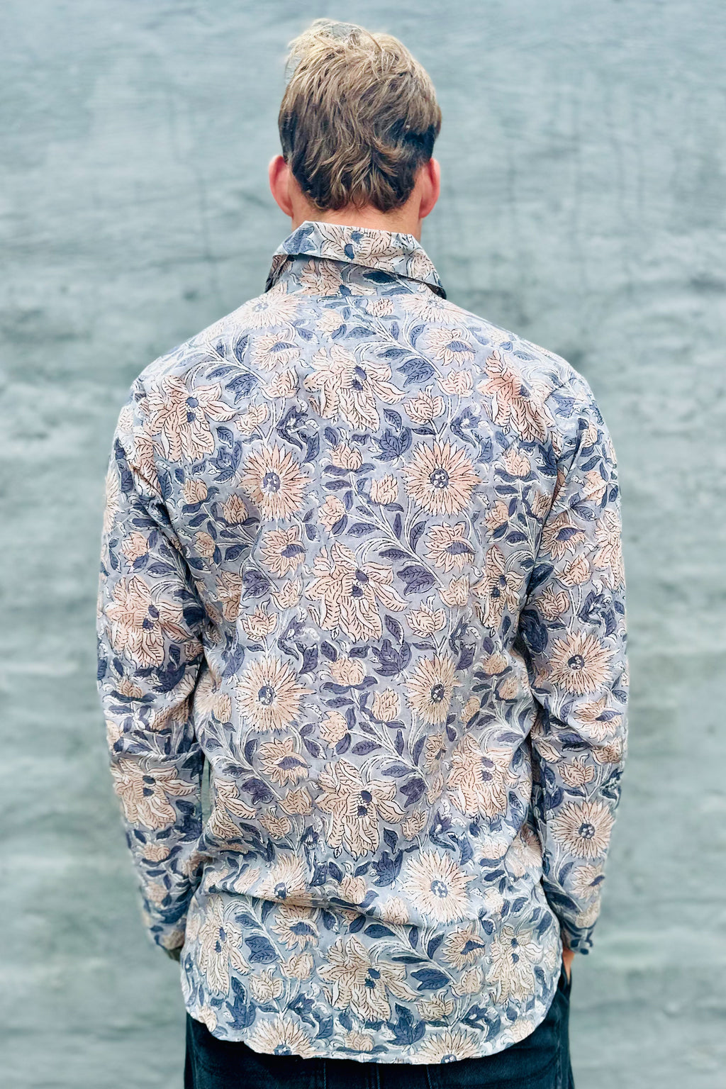 Men's Long Sleeve Shirt In Grey Garden
