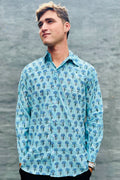 Men's Long Sleeve Shirt In Sky Dahlia