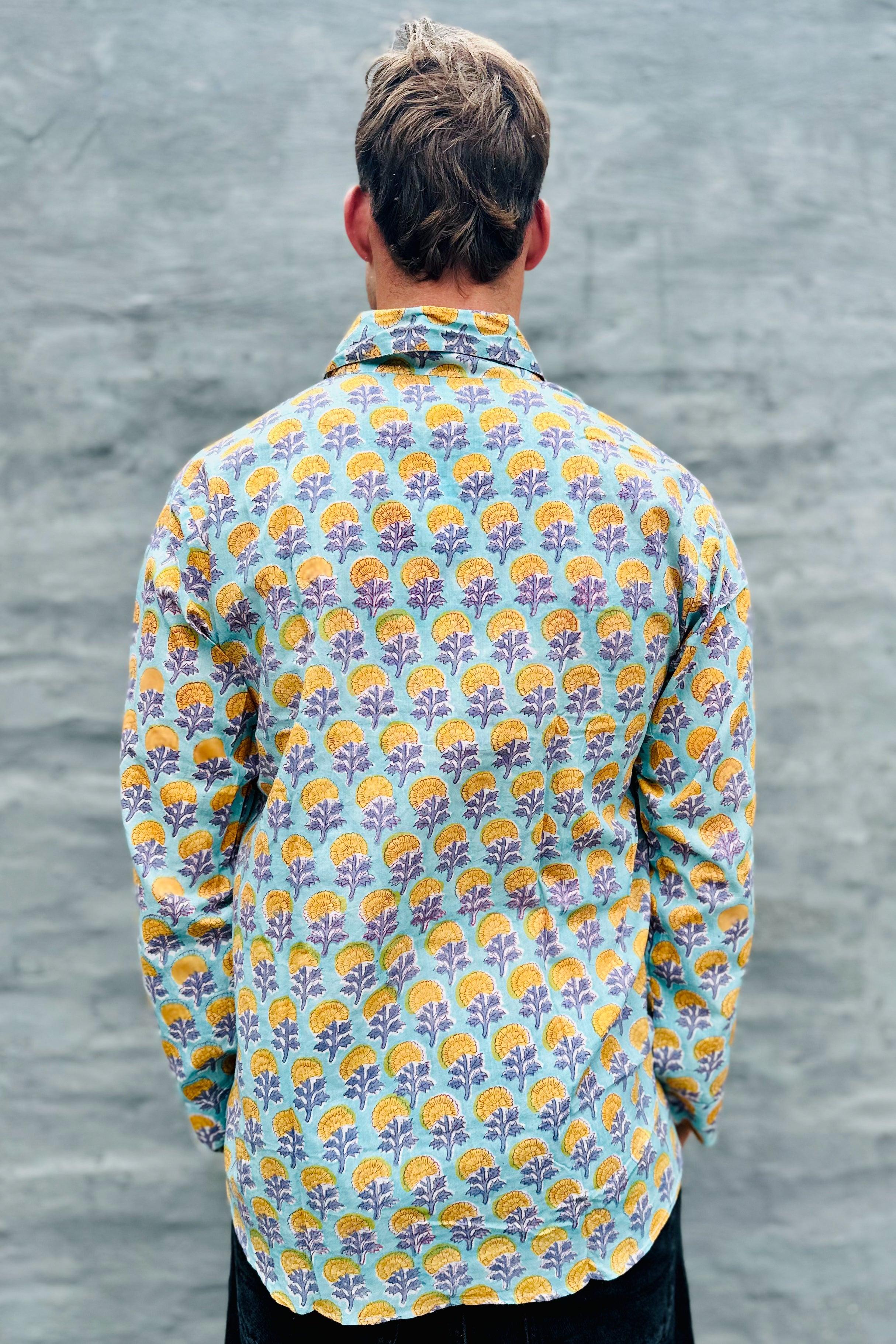 Men's Long Sleeve Shirt In Golden Dahlia