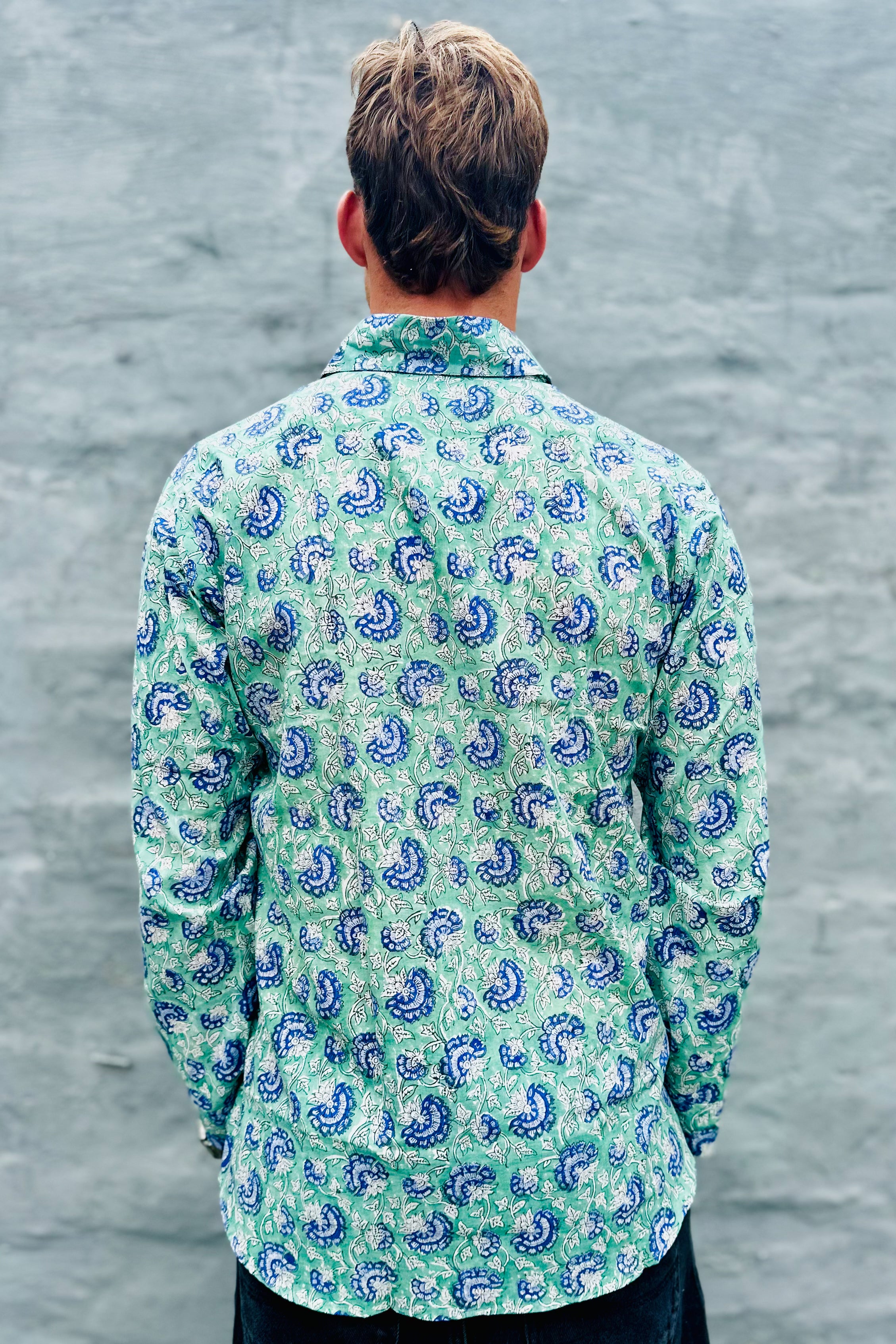 Men's Long Sleeve Shirt In Fern Floral