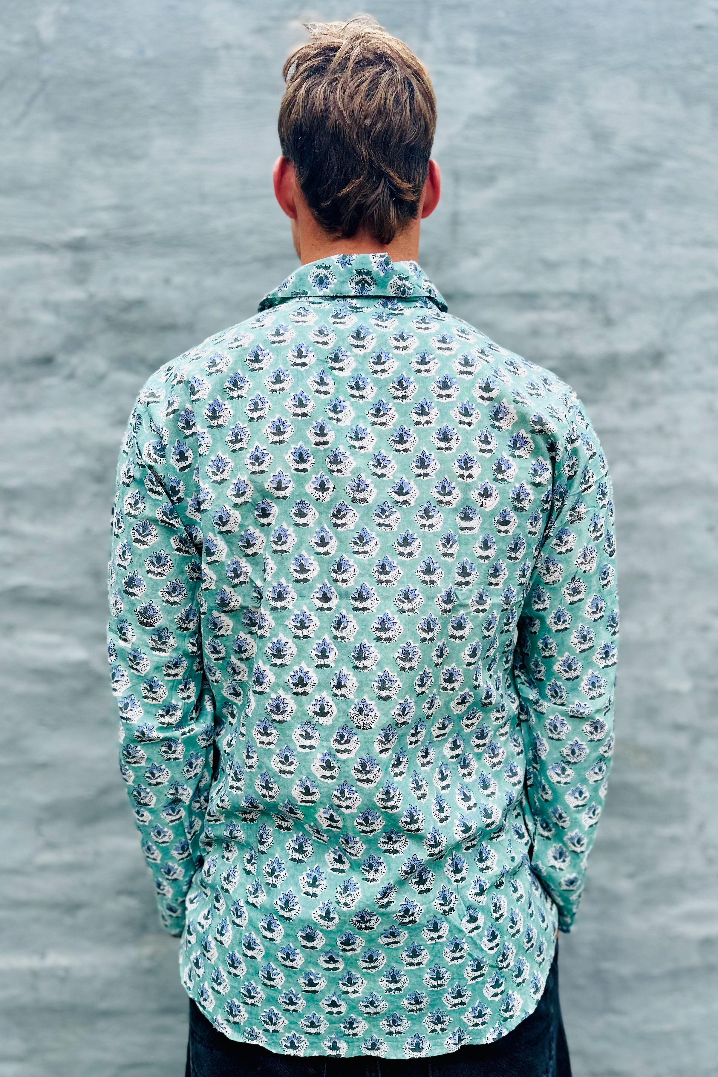 Men's Long Sleeve Shirt In Sage Lotus