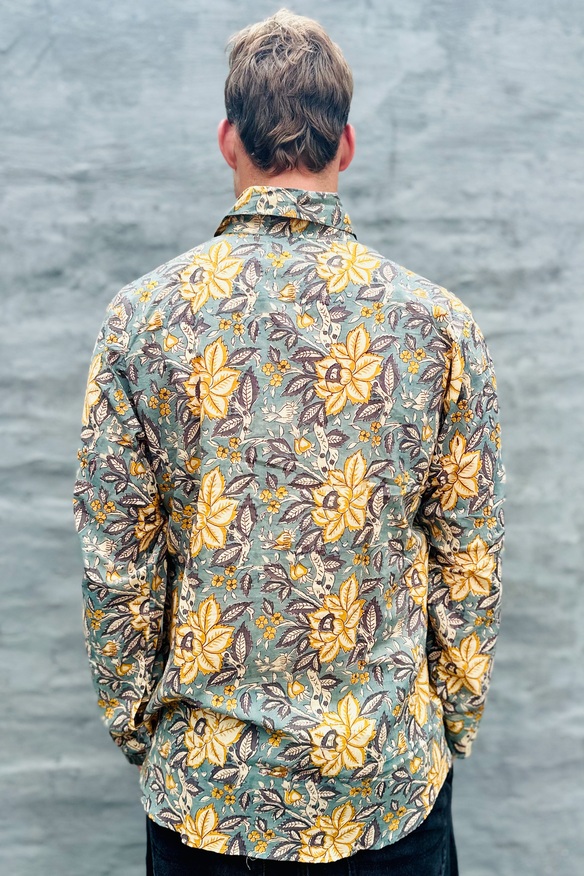Men's Long Sleeve Shirt In Golden Sage