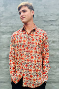 Men's Long Sleeve Shirt In Warm Botanical