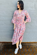 Azura Dress In Dusty Peach Lotus