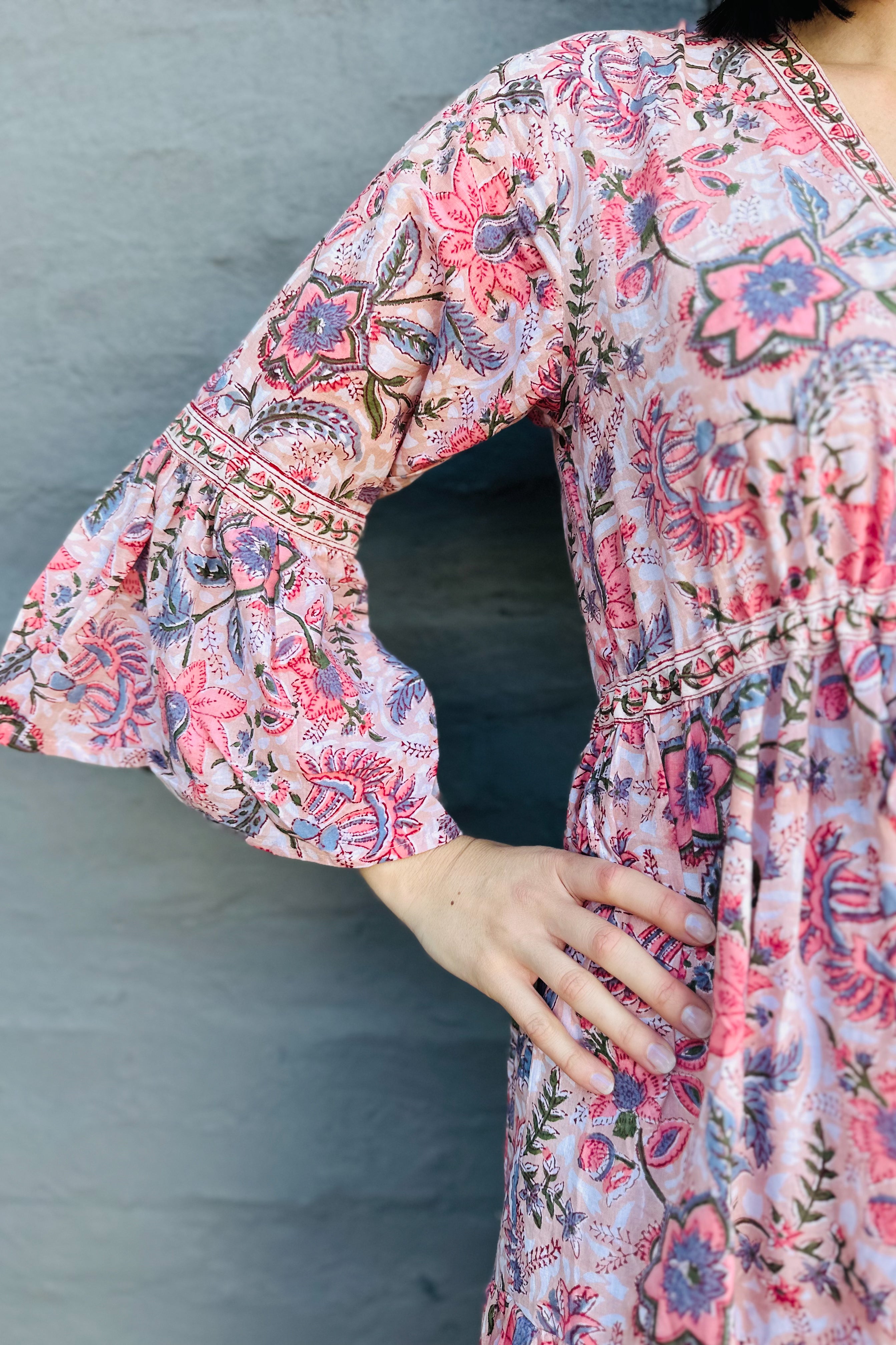 Azura Dress In Dusty Peach Lotus