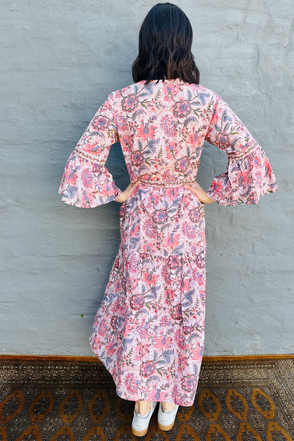 Azura Dress In Dusty Peach Lotus