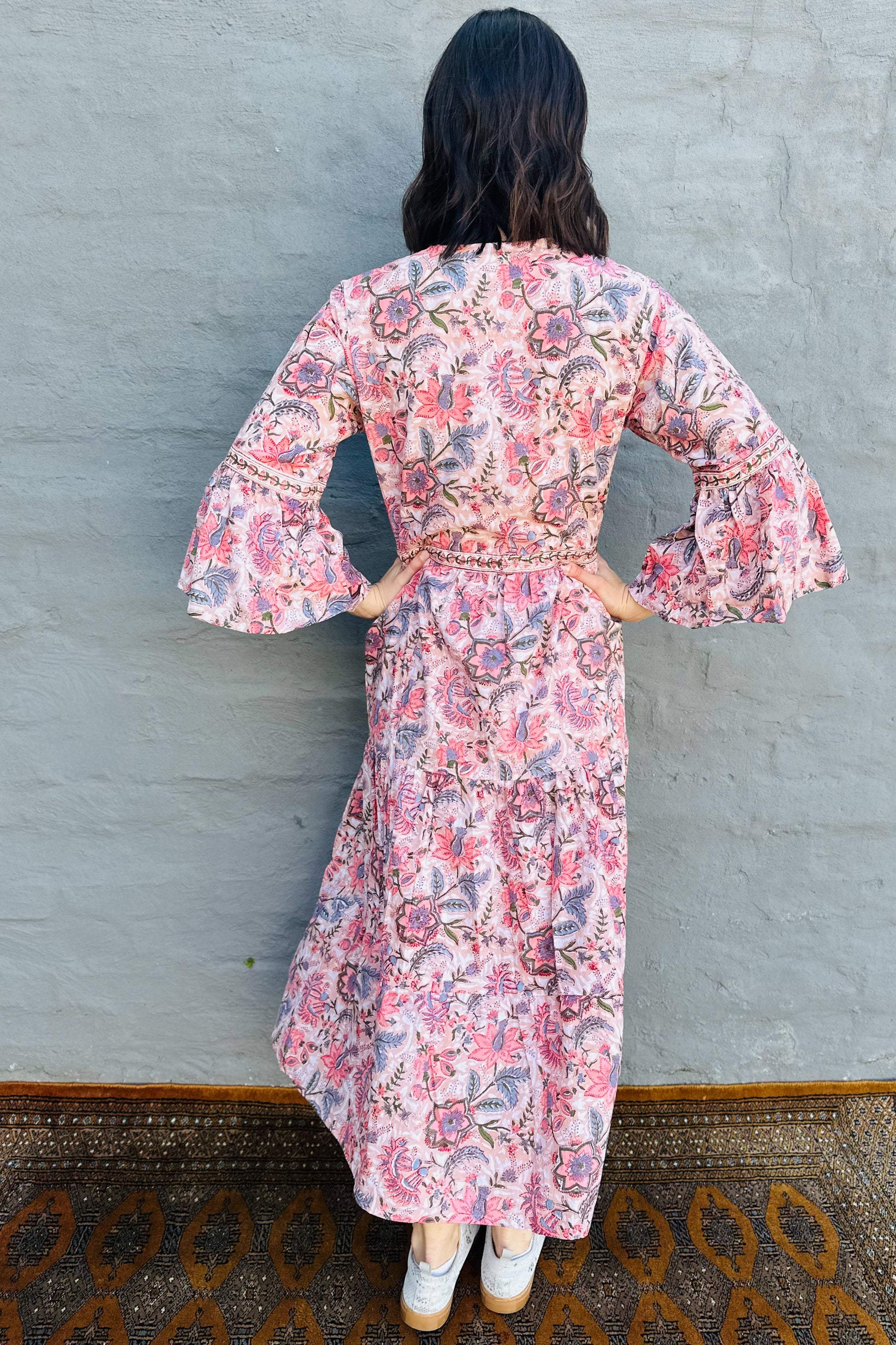 Azura Dress In Dusty Peach Lotus
