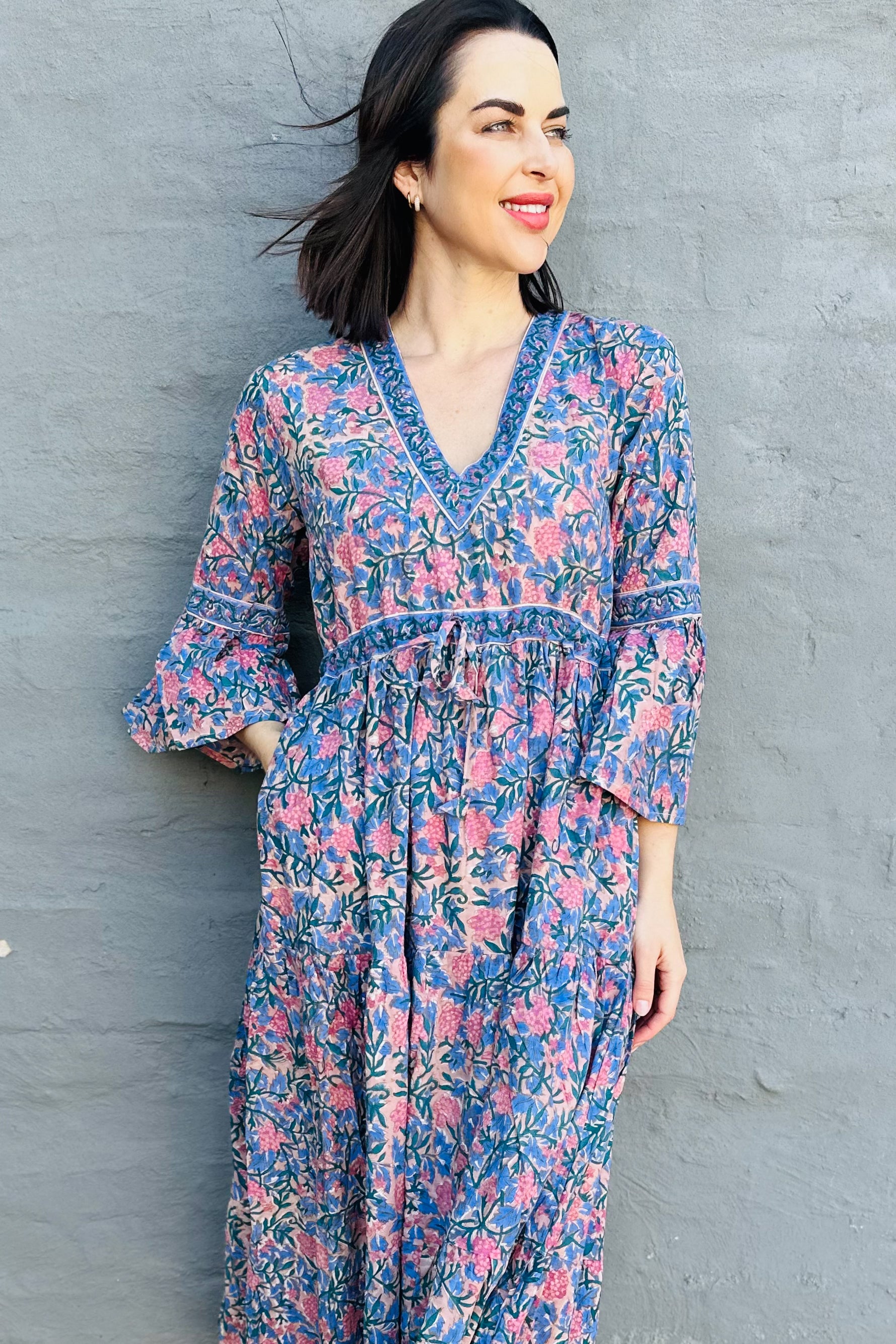 Azura Dress In Violet Blue Hydrangea