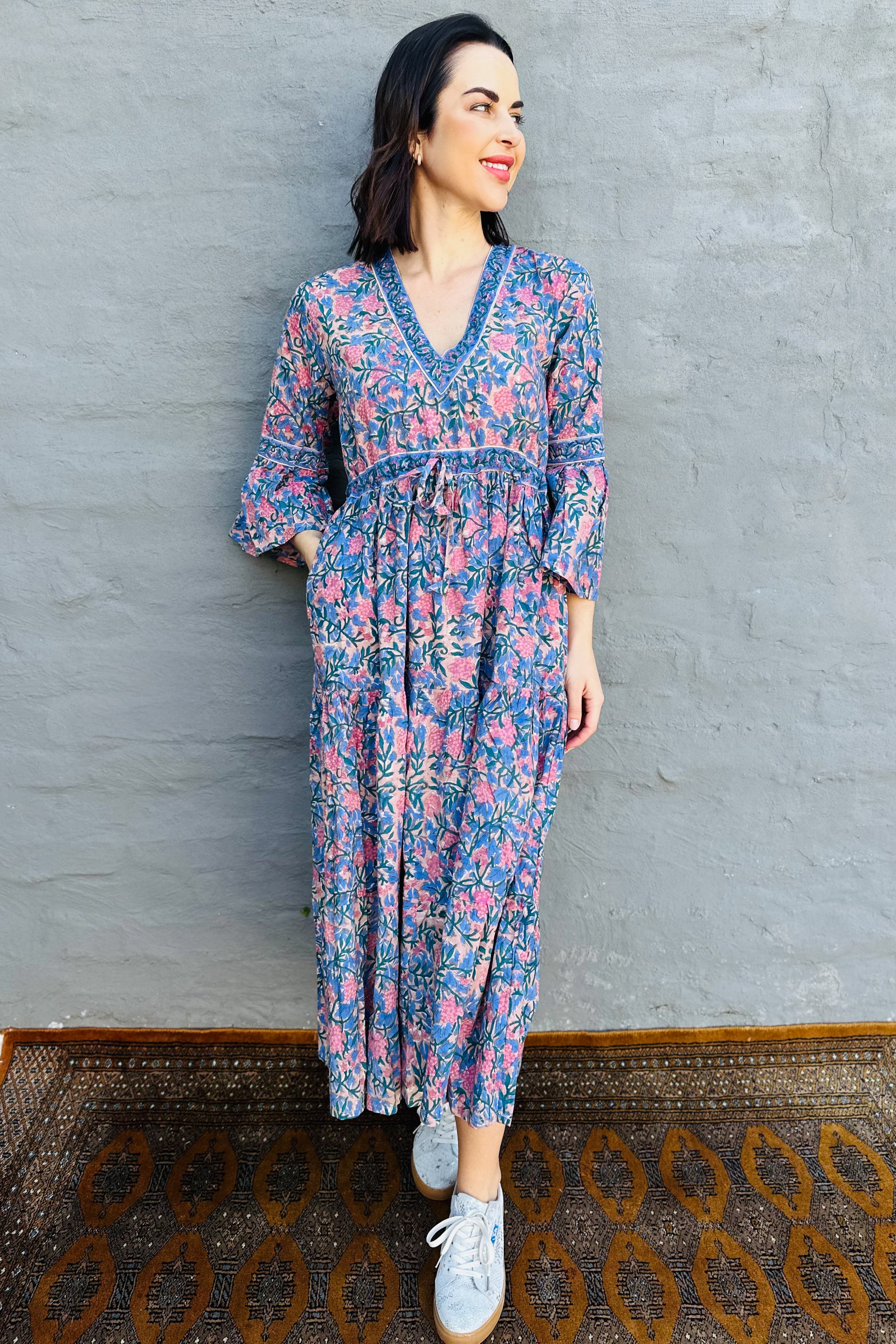 Azura Dress In Violet Blue Hydrangea