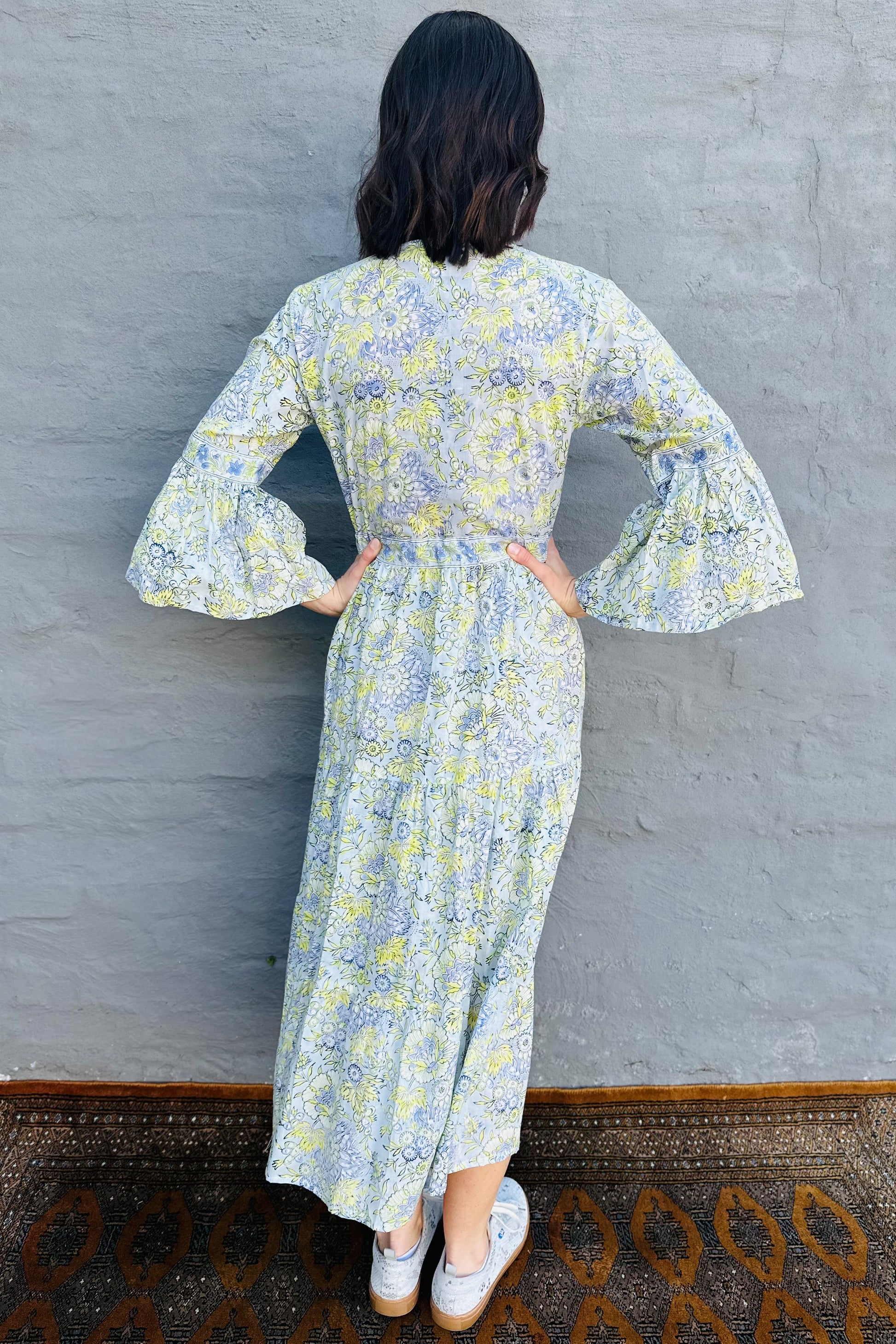 Azura Dress In Powder Blue & Mint Floral