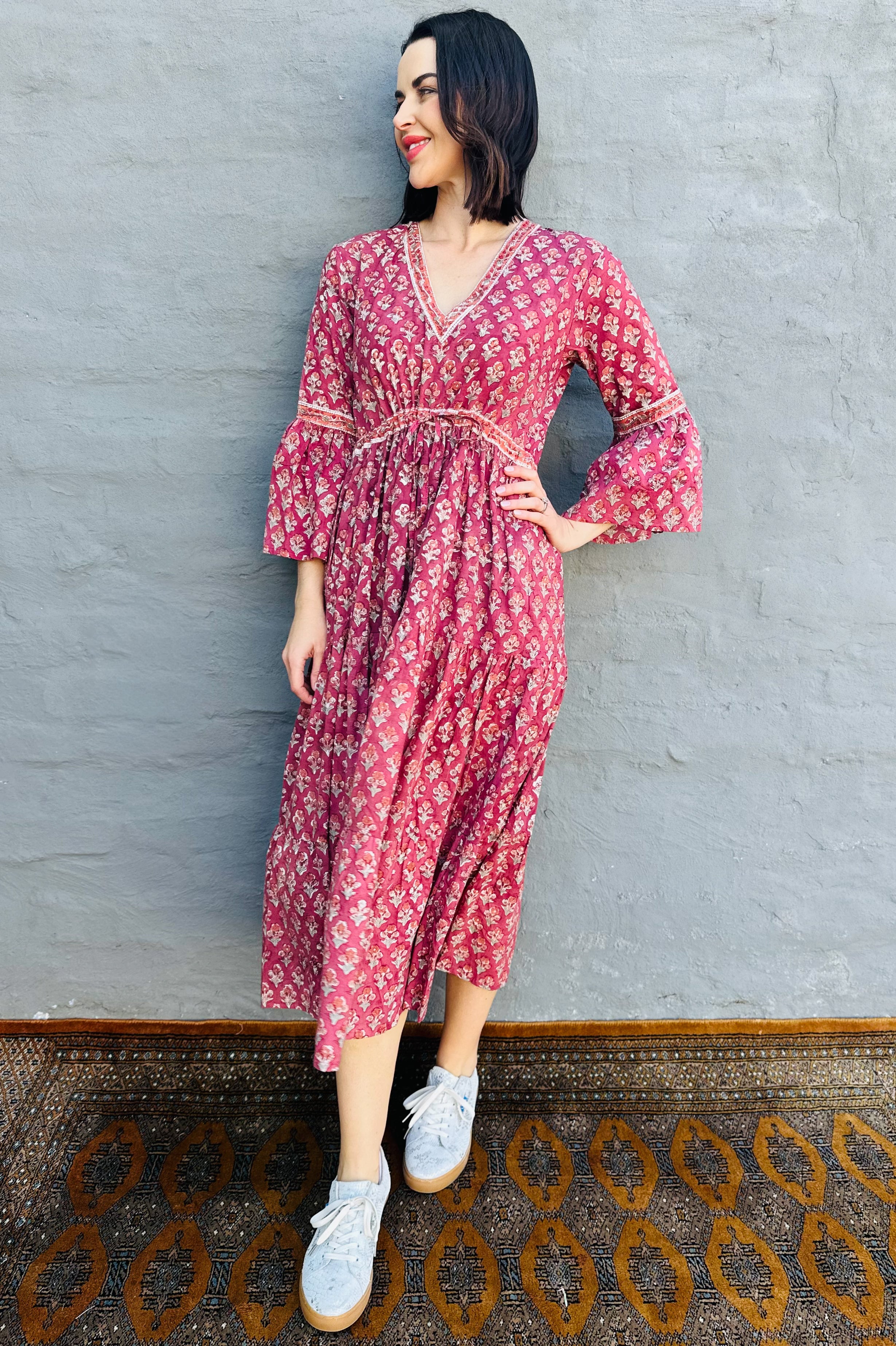 Azura Dress In Burgundy Bliss