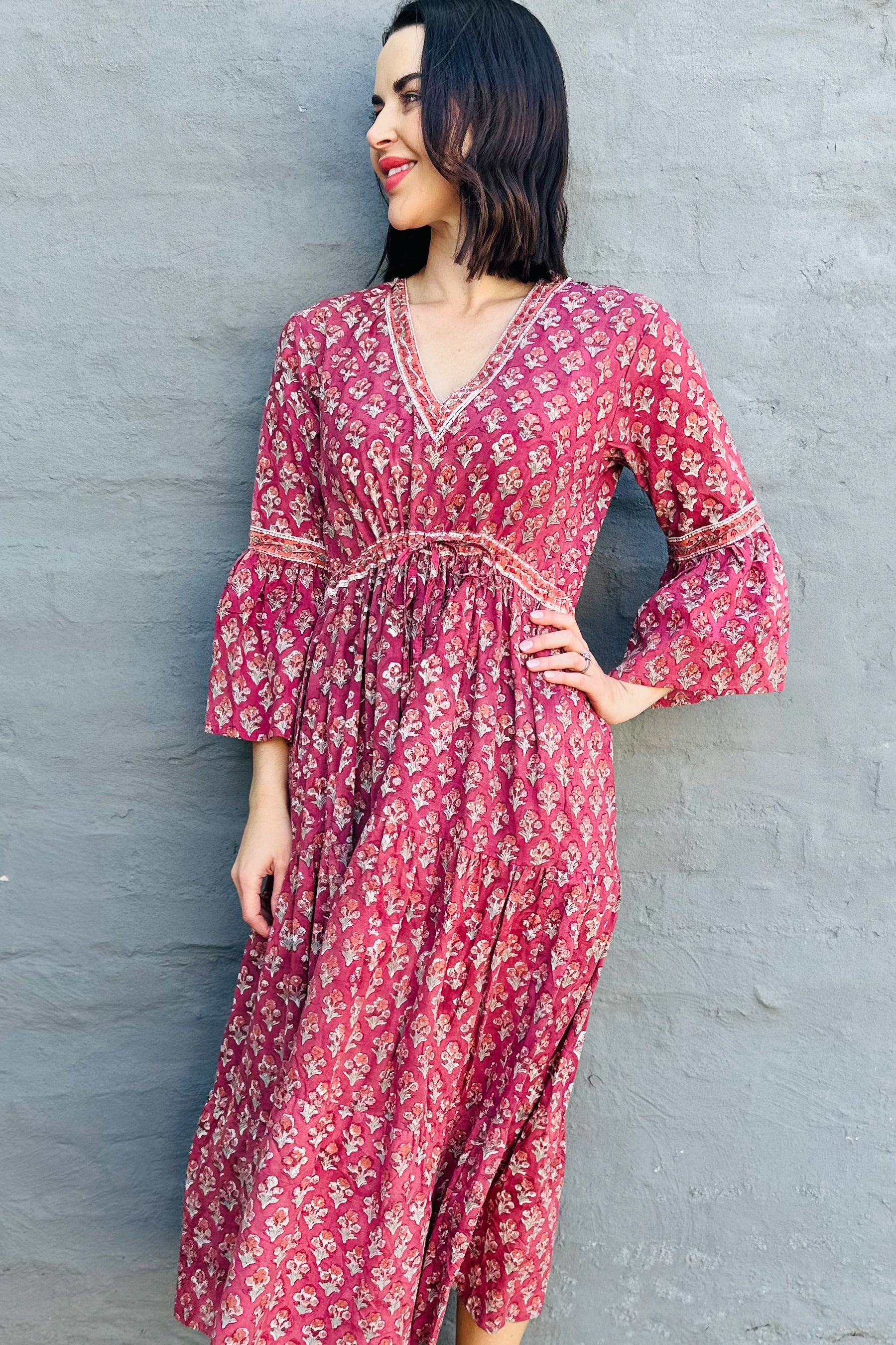 Azura Dress In Burgundy Bliss