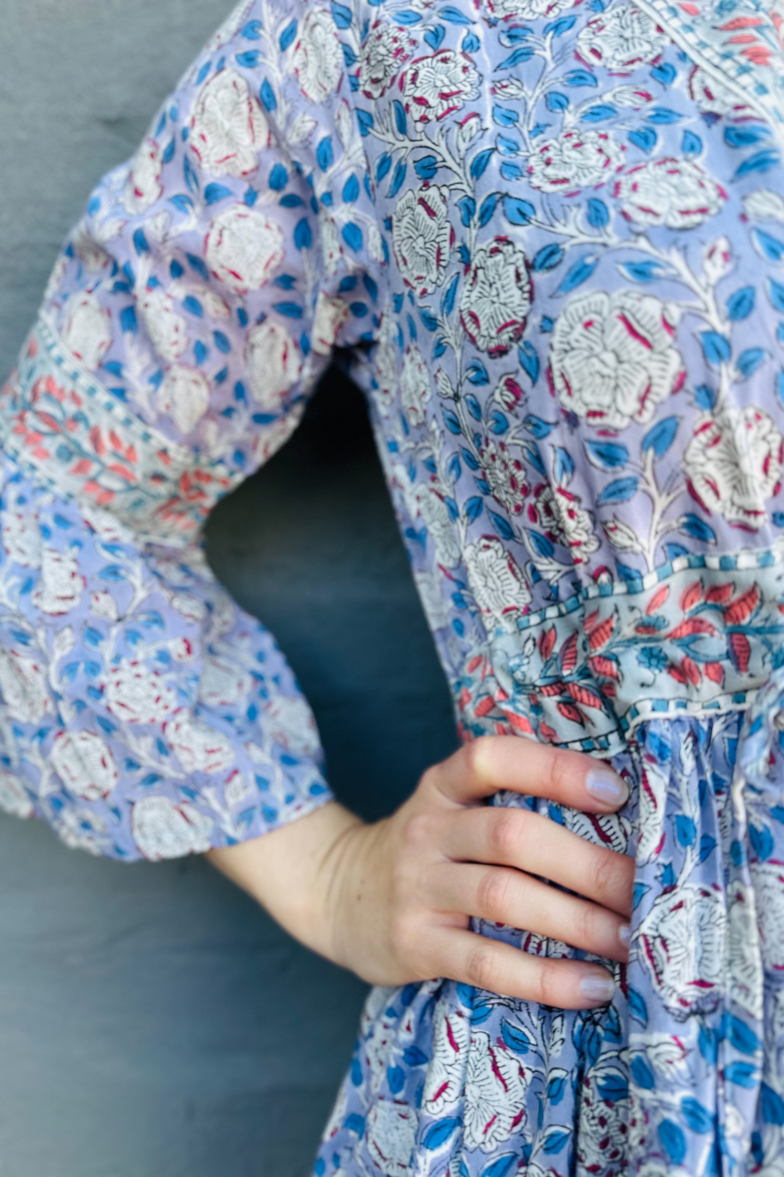 Azura Dress In Dove Blue Floral