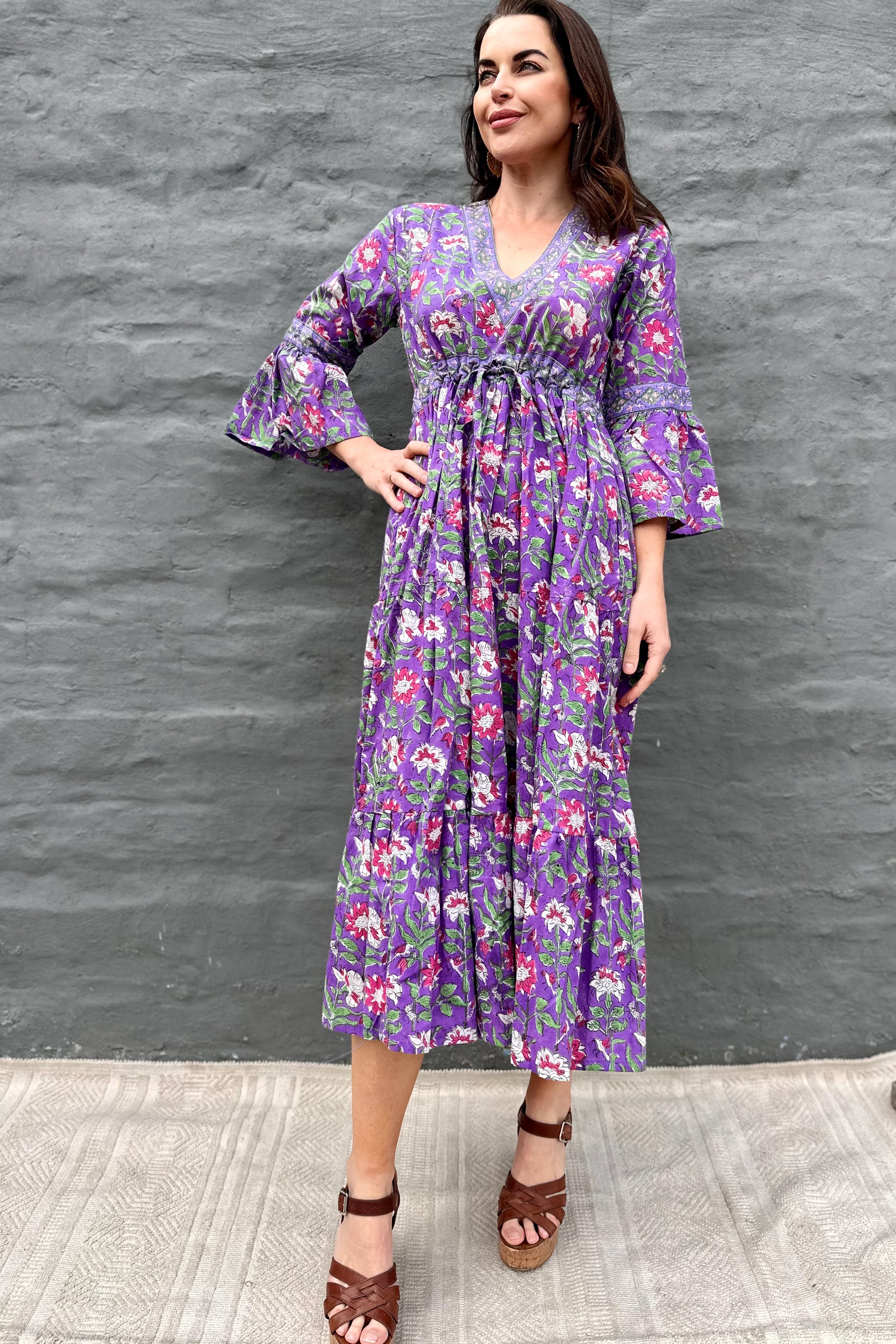 Azura Dress In Purple Floral