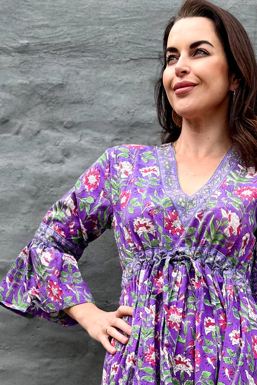 Azura Dress In Purple Floral