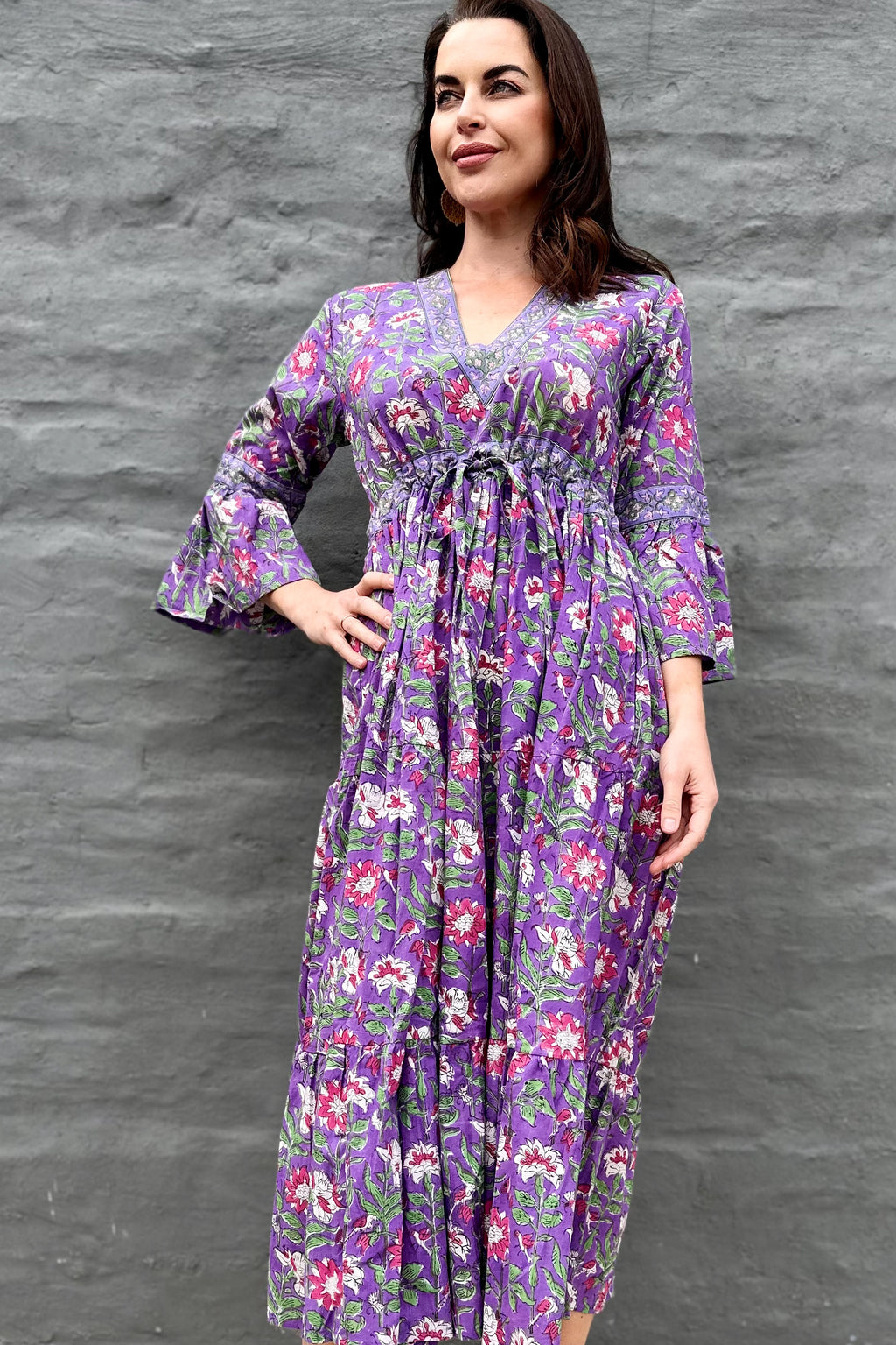 Azura Dress In Purple Floral