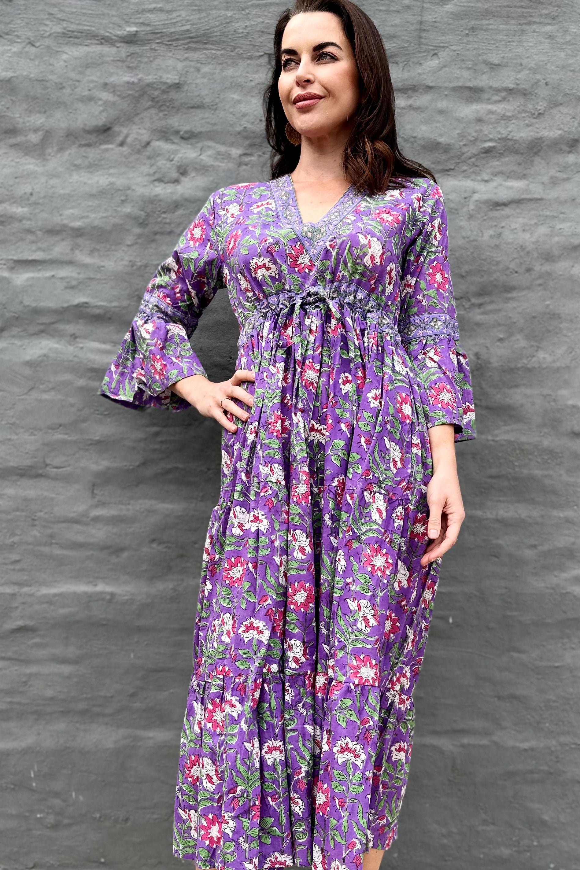 Azura Dress In Purple Floral