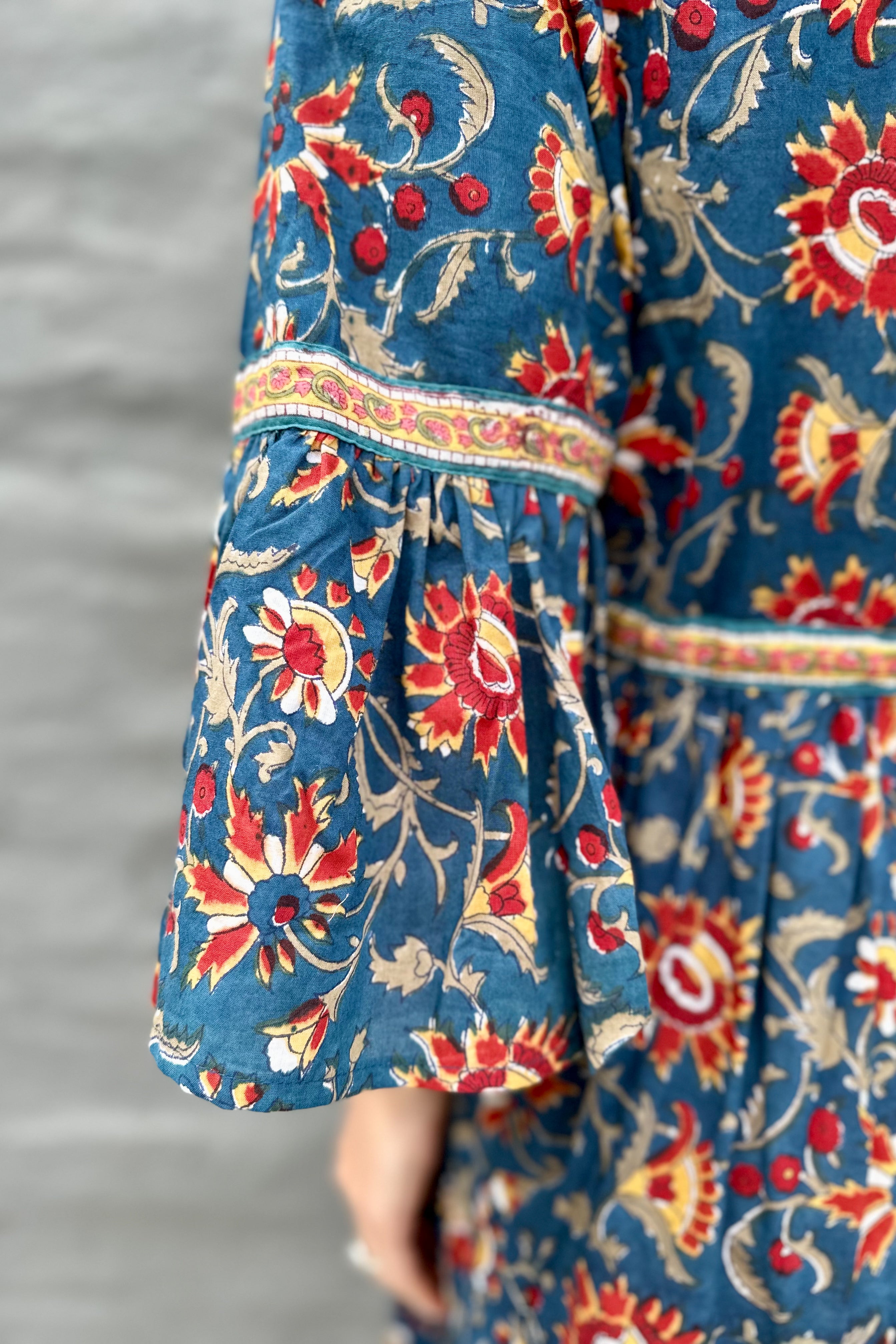 Azura Dress In Jade & Red Floral