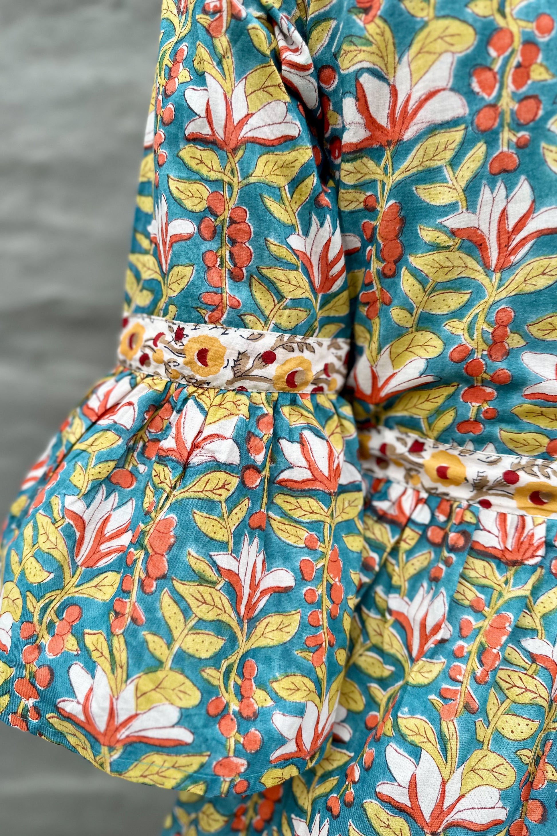 Azura Dress In Teal & Green Floral