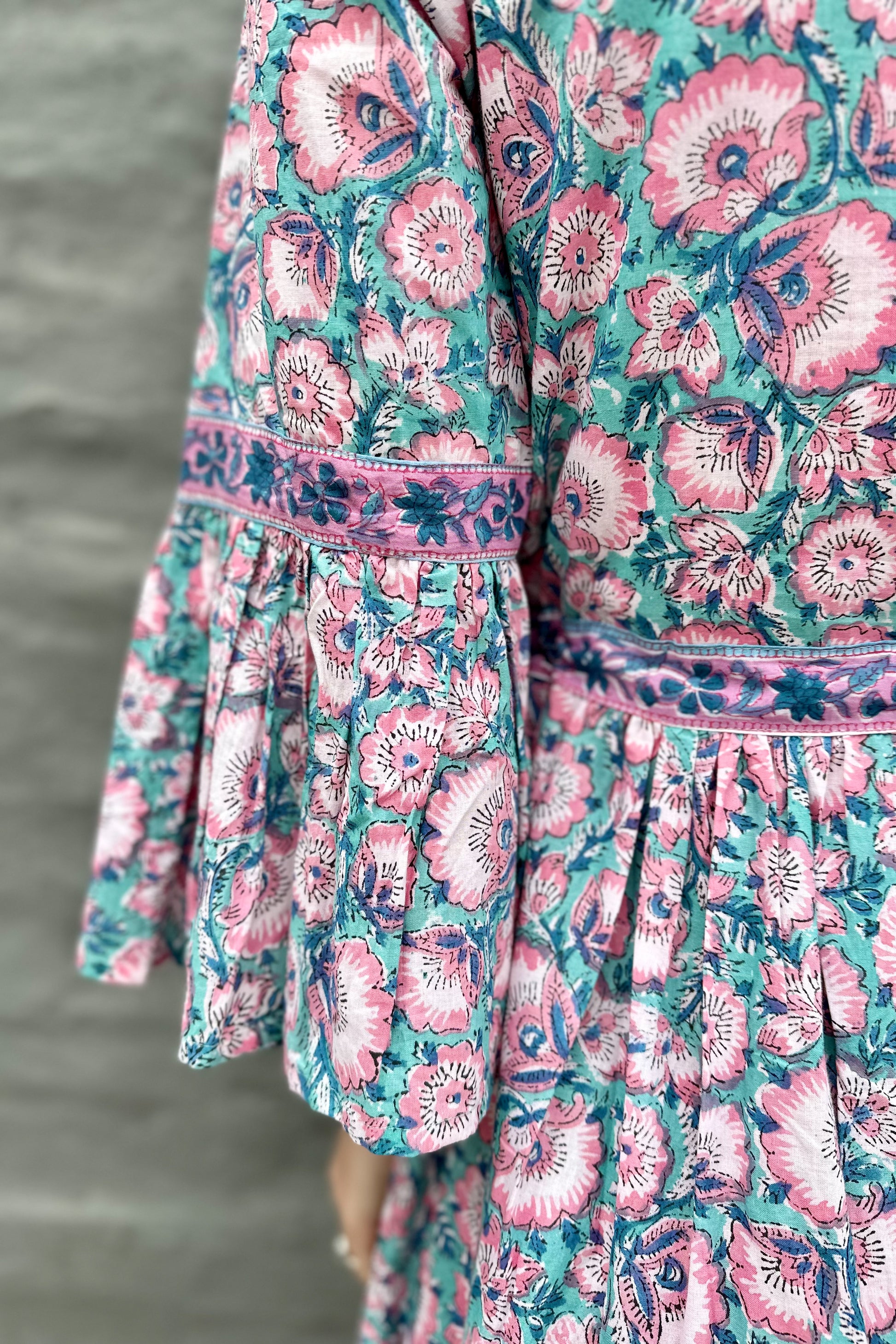 Azura Dress In Turquoise & Pink Floral