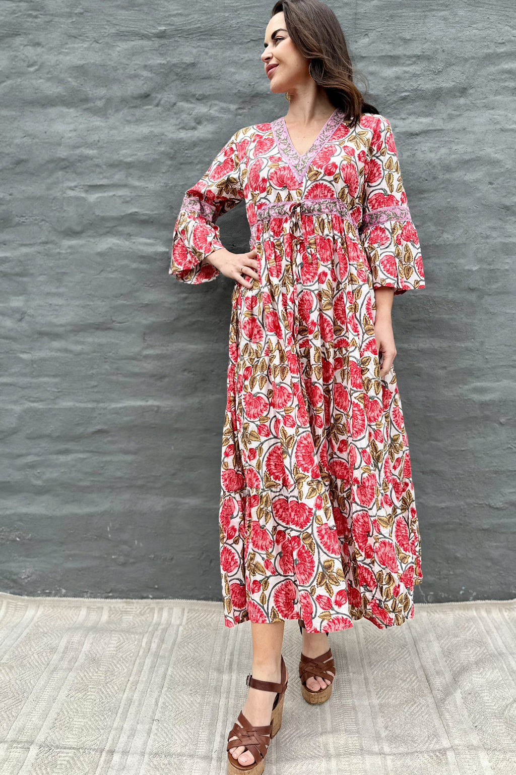 Azura Dress In Milky Peony